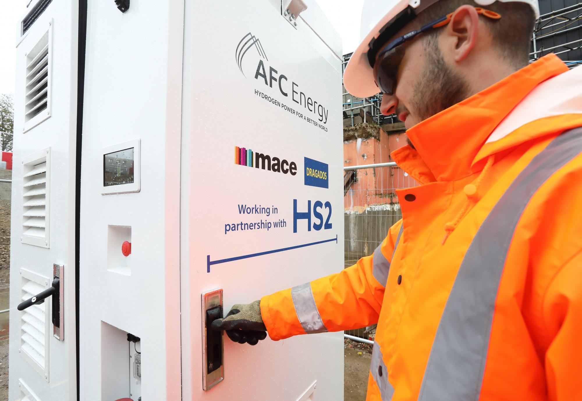 Hydrogen fuel cell at the Euston station site, via HS2 