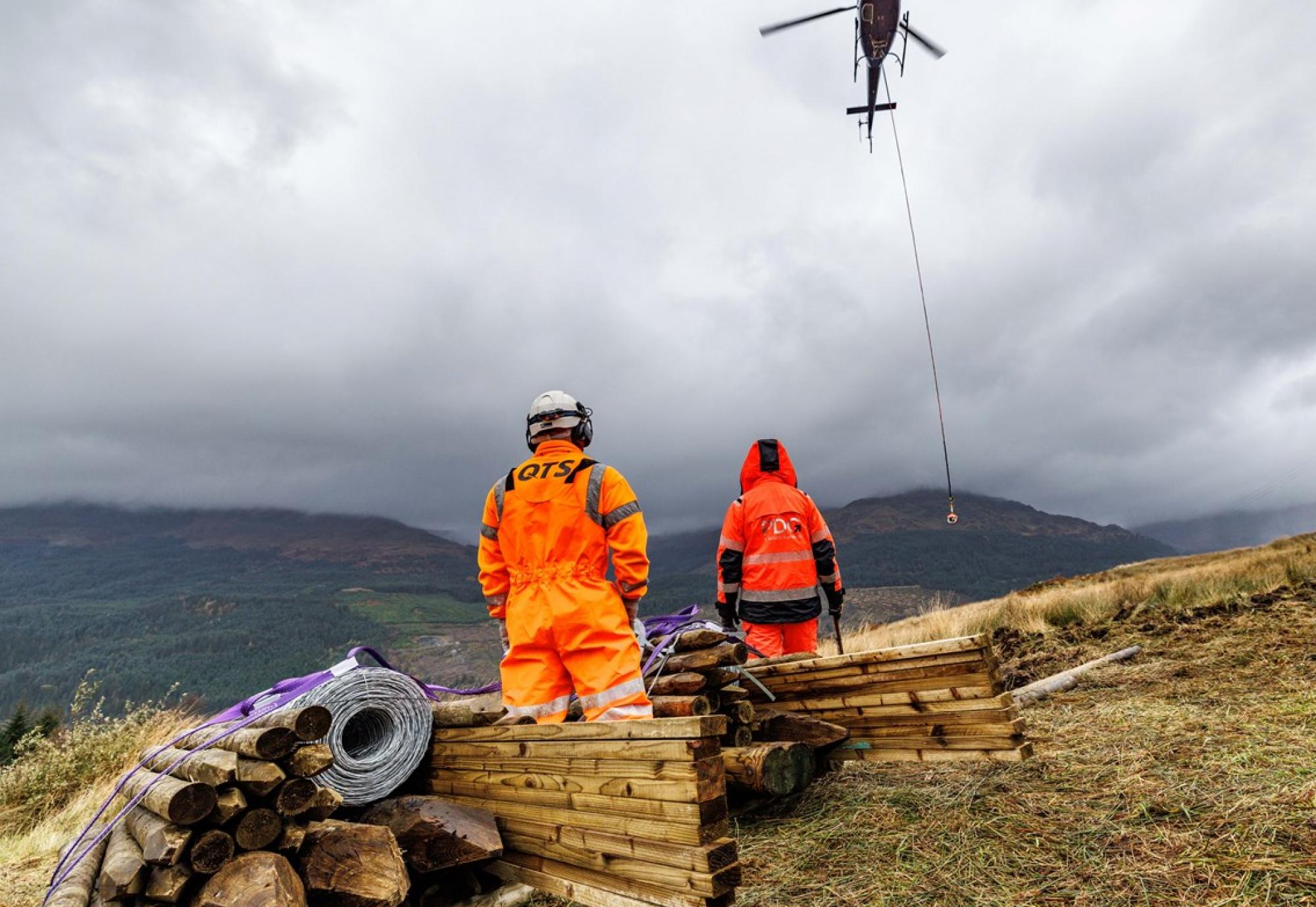 Helicopter airdrop, via Network Rail 