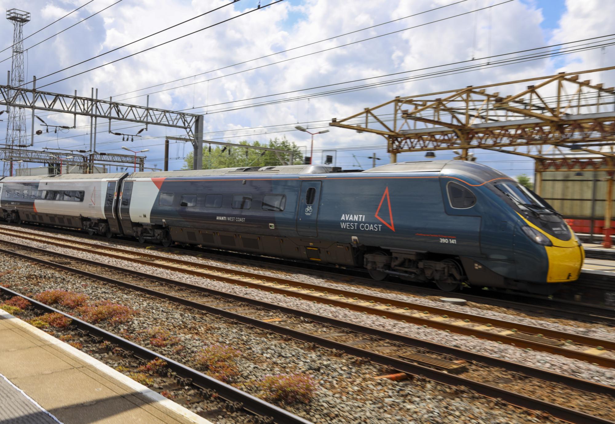 Avanti West Coast Pendolino Passenger Train at Crewe Railway Station, via Istock 