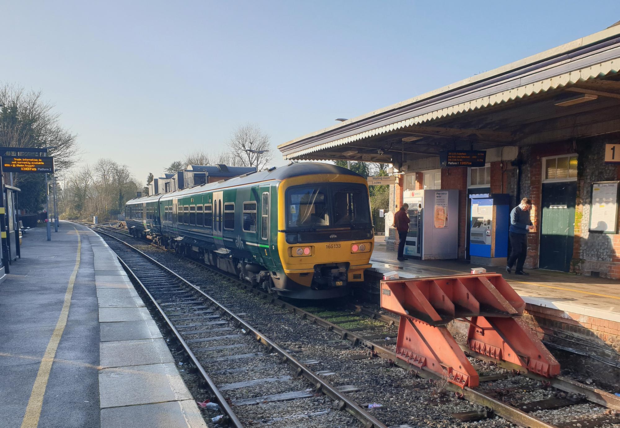 Bourne End railway station with Turbo 165 train 