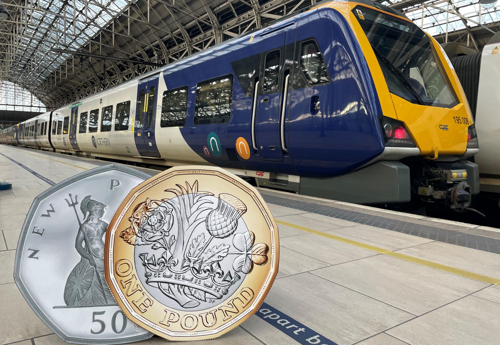 Image shows 50p & £1 coin as part of Northern Flash Sale - January 2023, via Northern 
