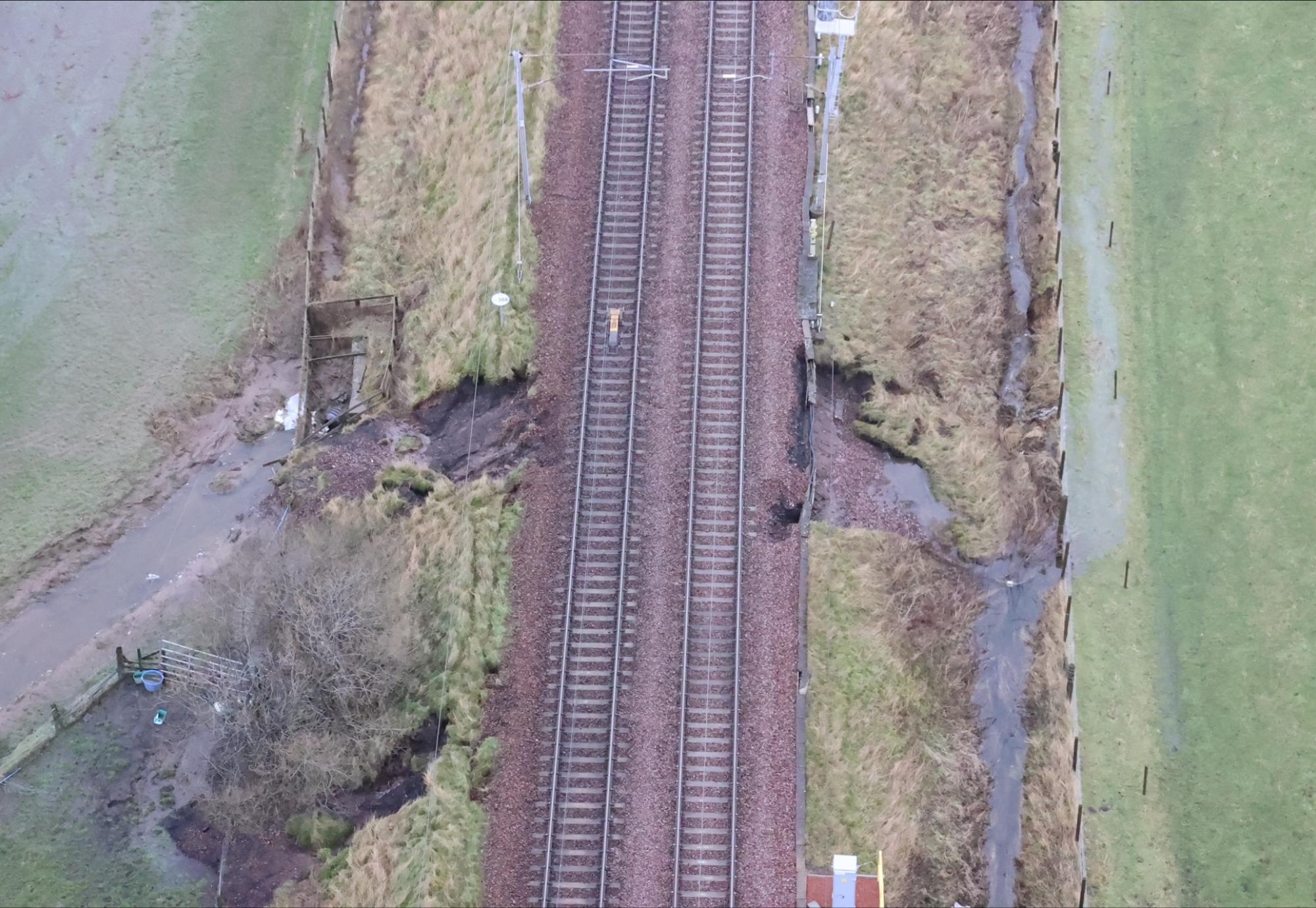 West Coast Mainline landslip, via Network Rail 