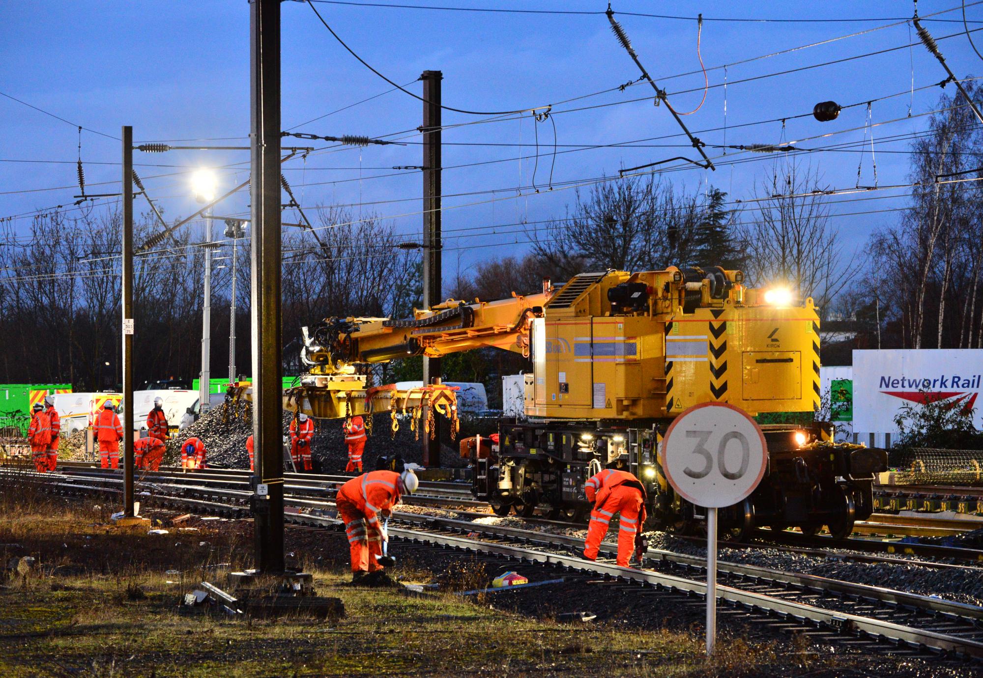 Network Rail teams upgrade the tracks at York station, via Network Rail 