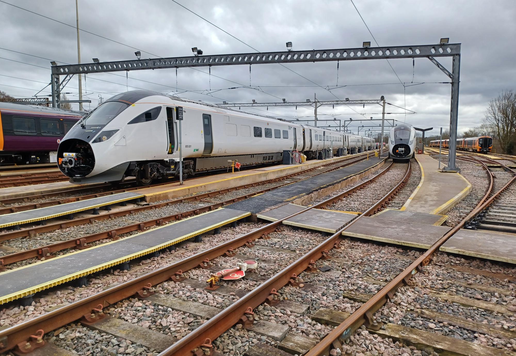 Class 805 at the Oxley Depot, via Avanti West Coast 