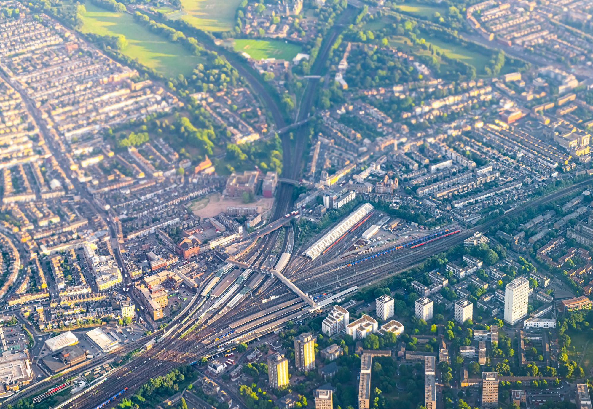 London rail aerial view, via Istock 