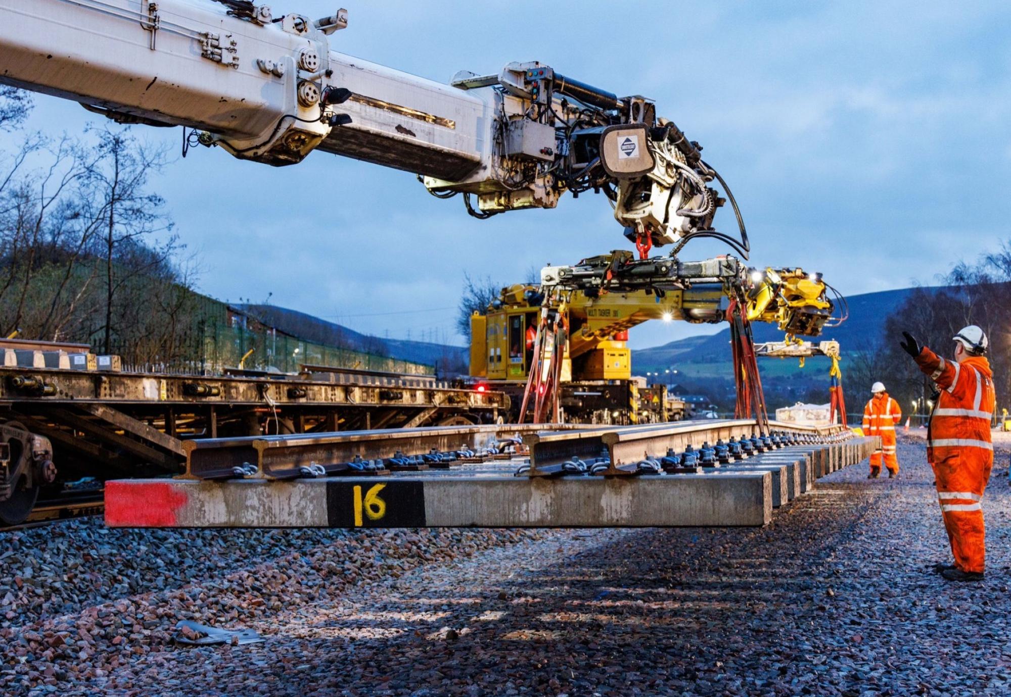 Shot of the Transpennine Route Upgrades in Stalybridge