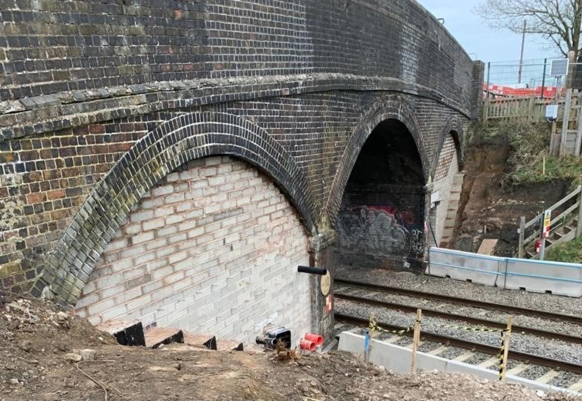 Progress at Station Road bridge, Great Glen, via Network Rail 