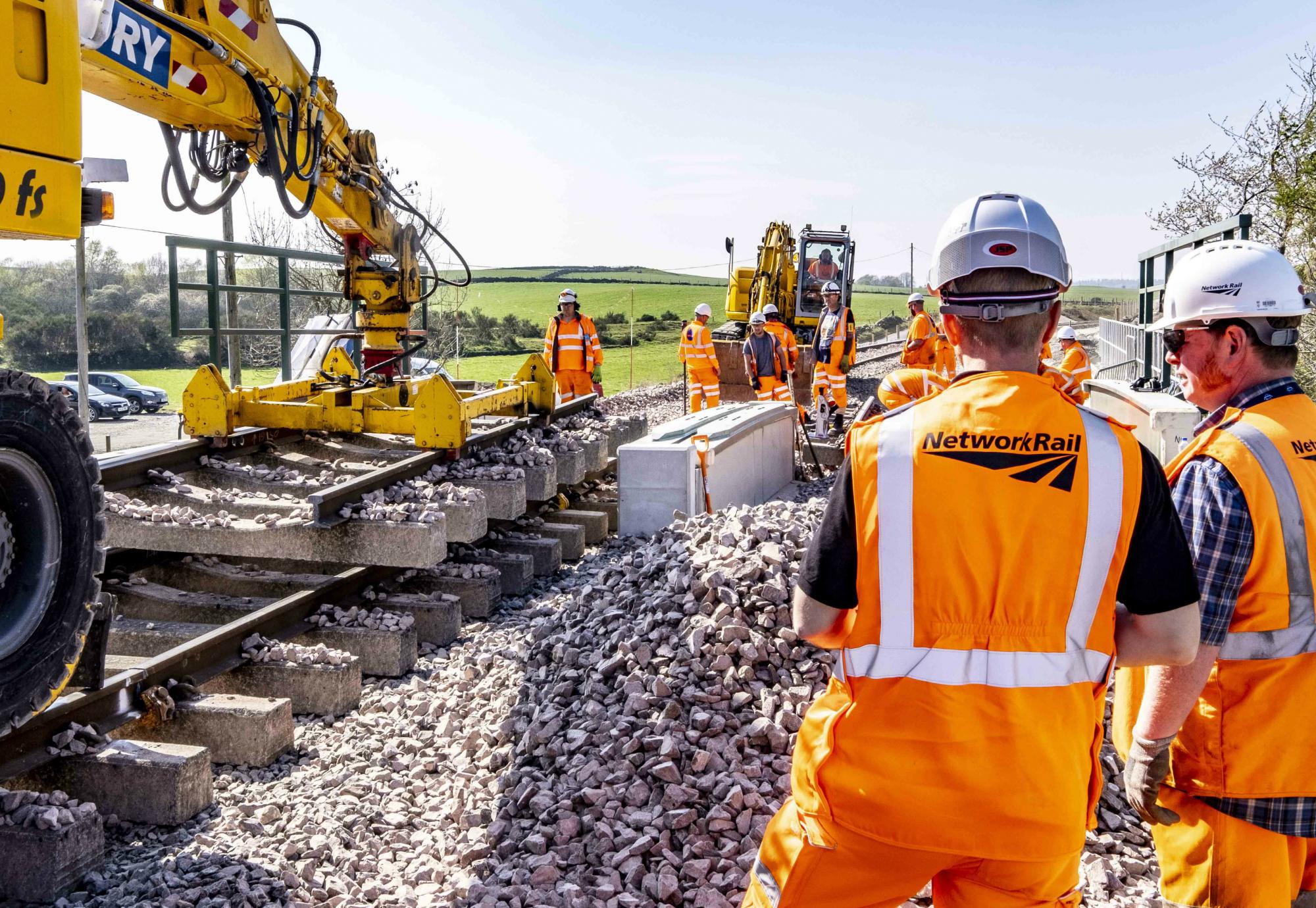 Engineers working on track, via Network Rail 