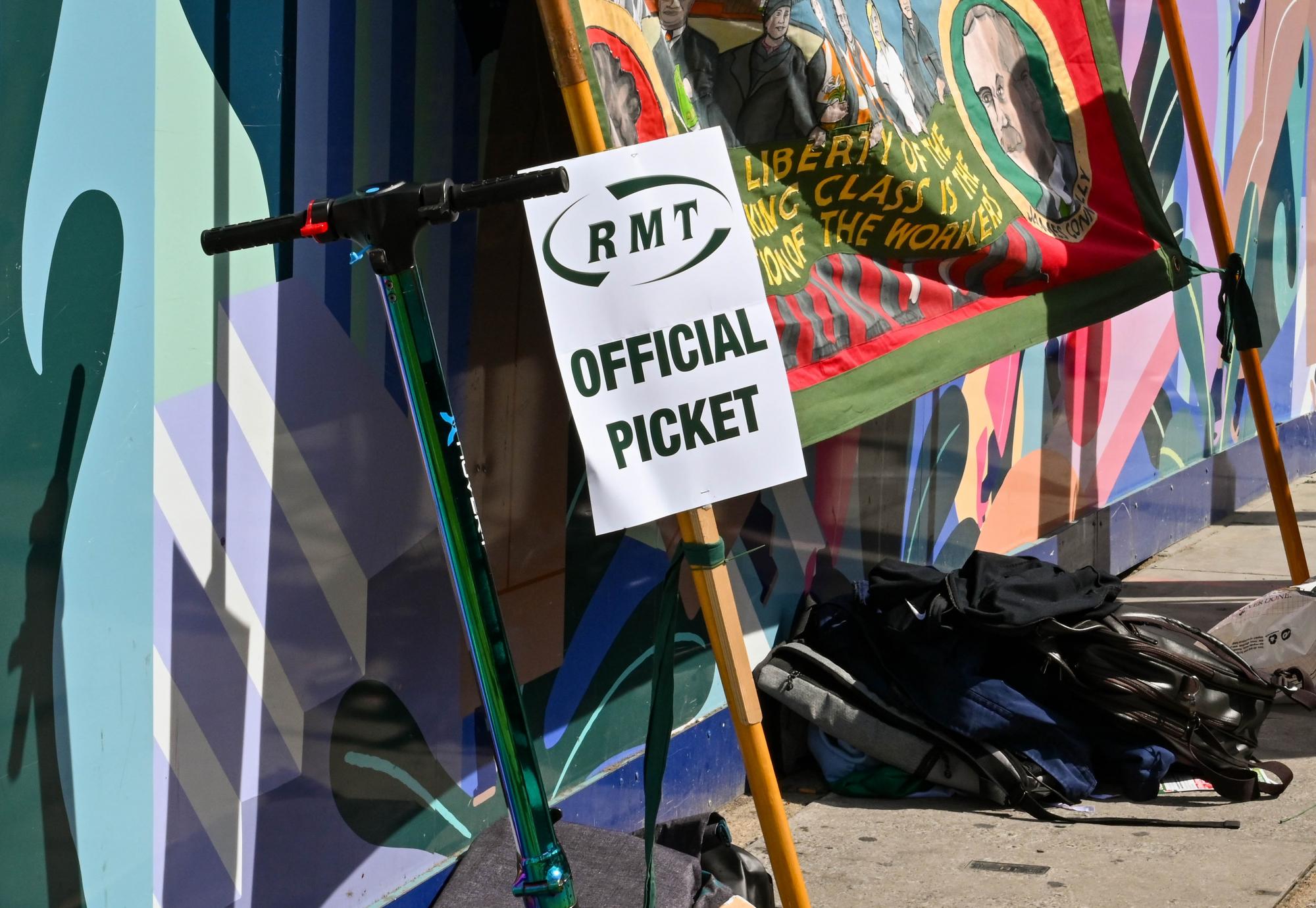 RMT picket line, via Istock 