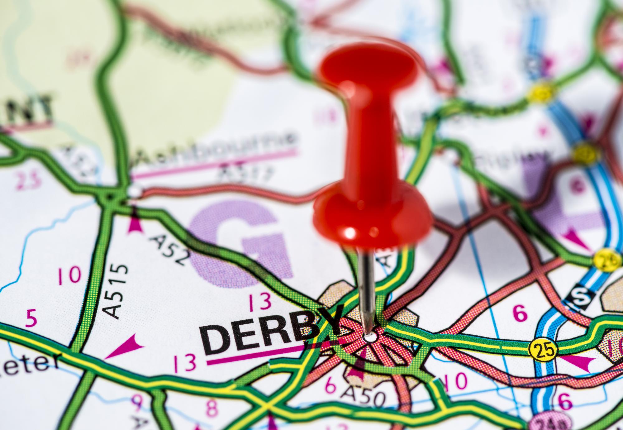Derby Map, via Istock 