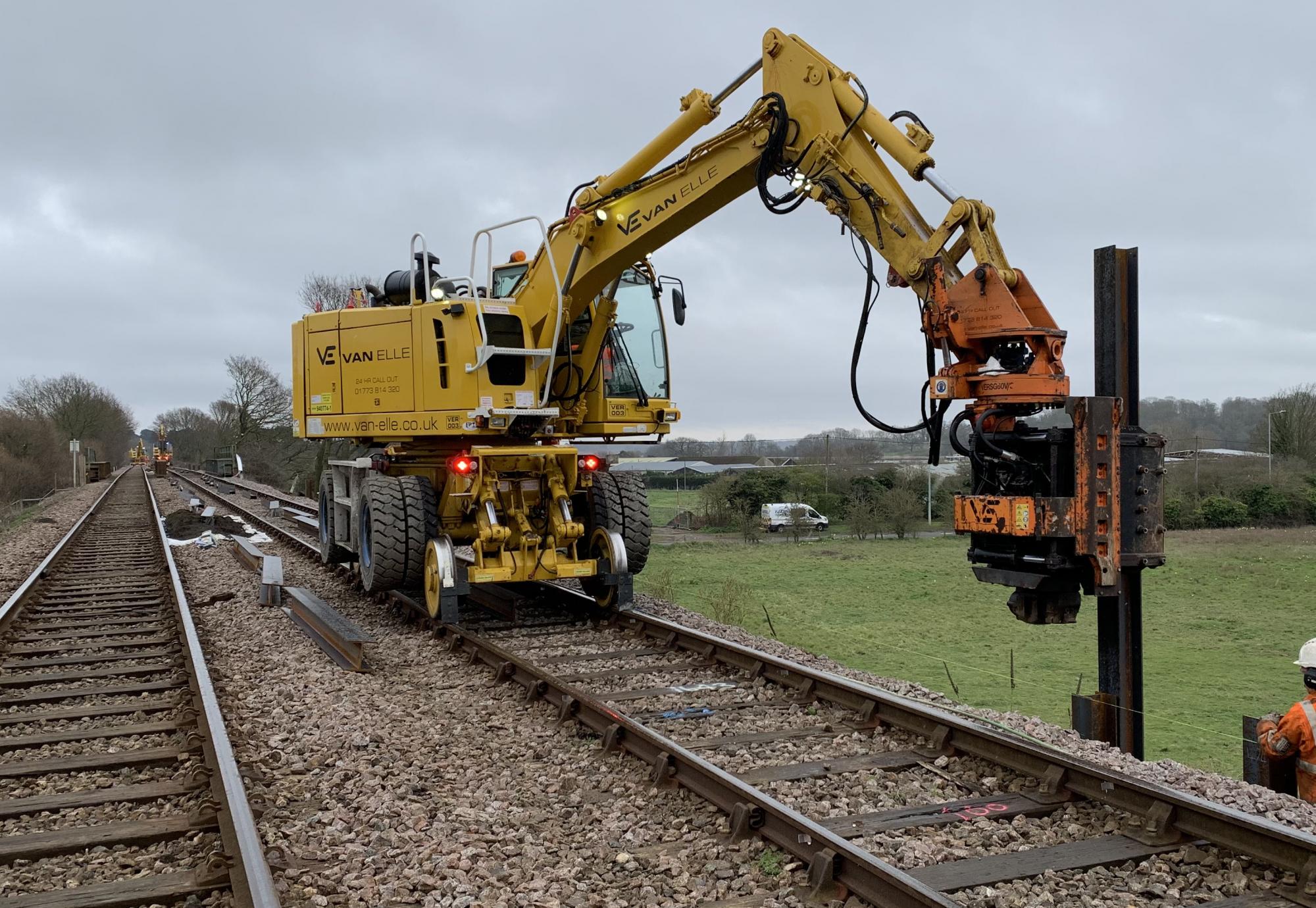 Installing piles to form strong foundations, via Network Rail 