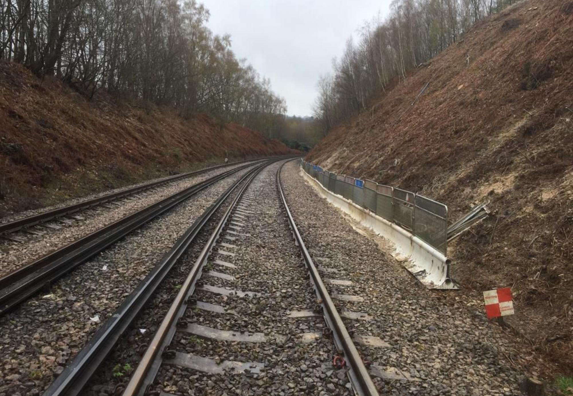 Soil nails and wire mesh have been installed at Snape Wood, via Network Rail 