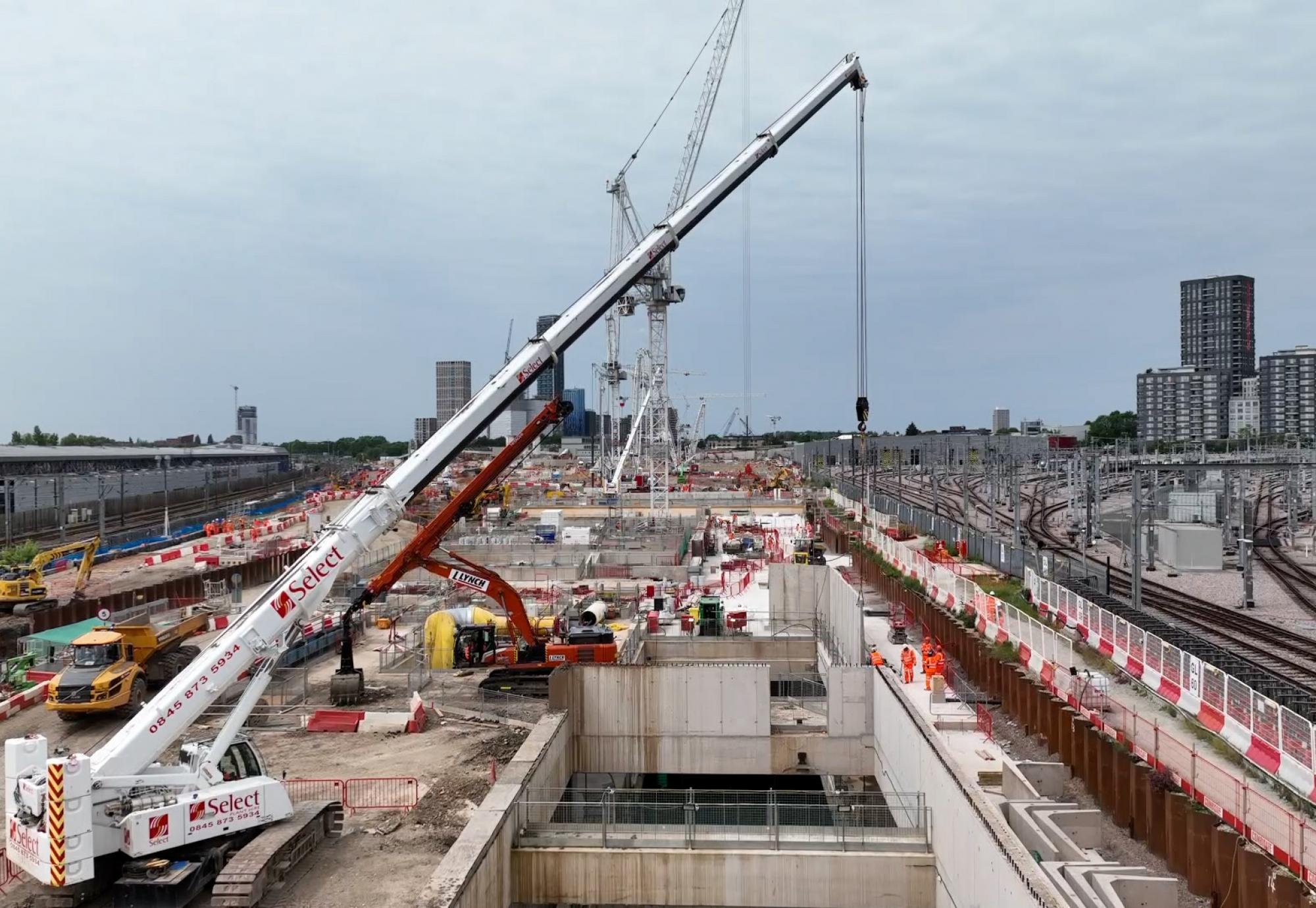 HS2 Super-hub construction continues at pace, as it marks two years of construction