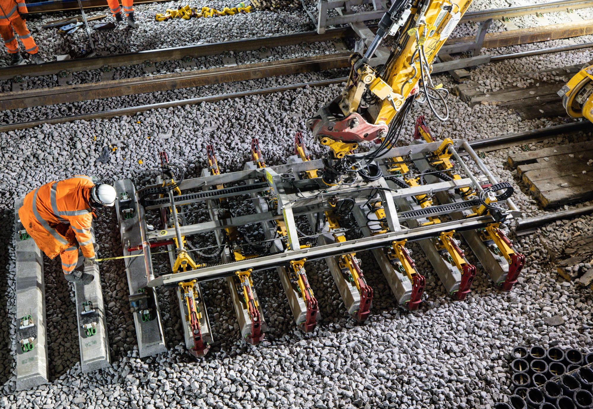 Engineers working on the railway in Huddersfield