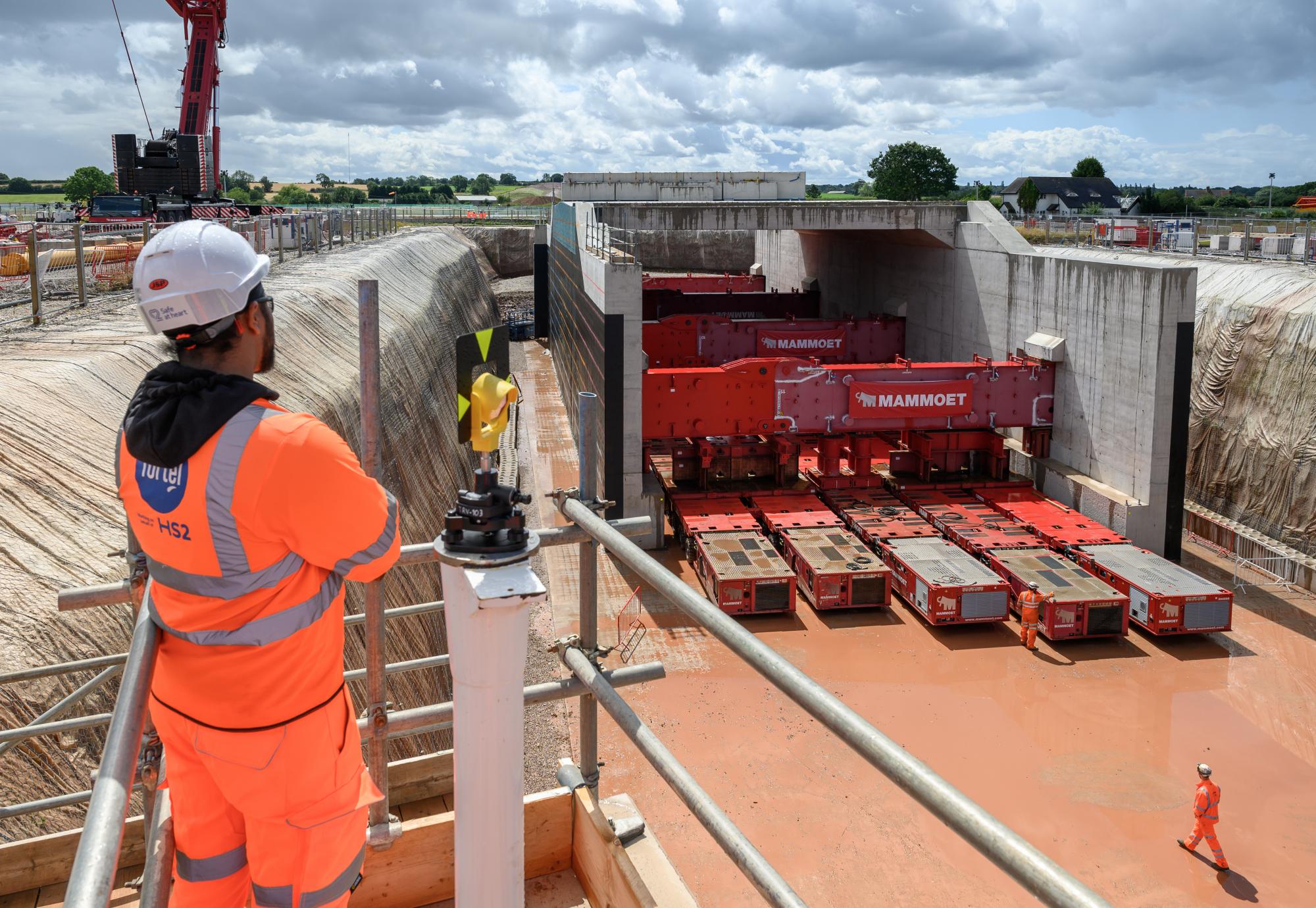 Giant single span bridge structure driven into place by HS2