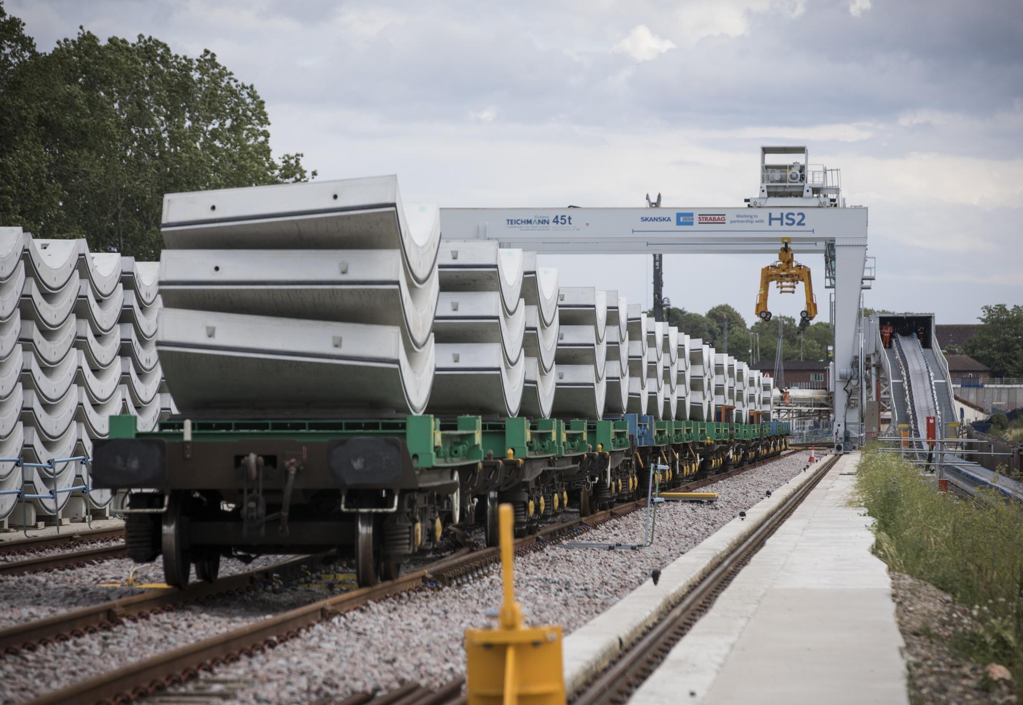 Rail deliveries of HS2’s tunnel ring segments in London remove a million miles of lorry journeys