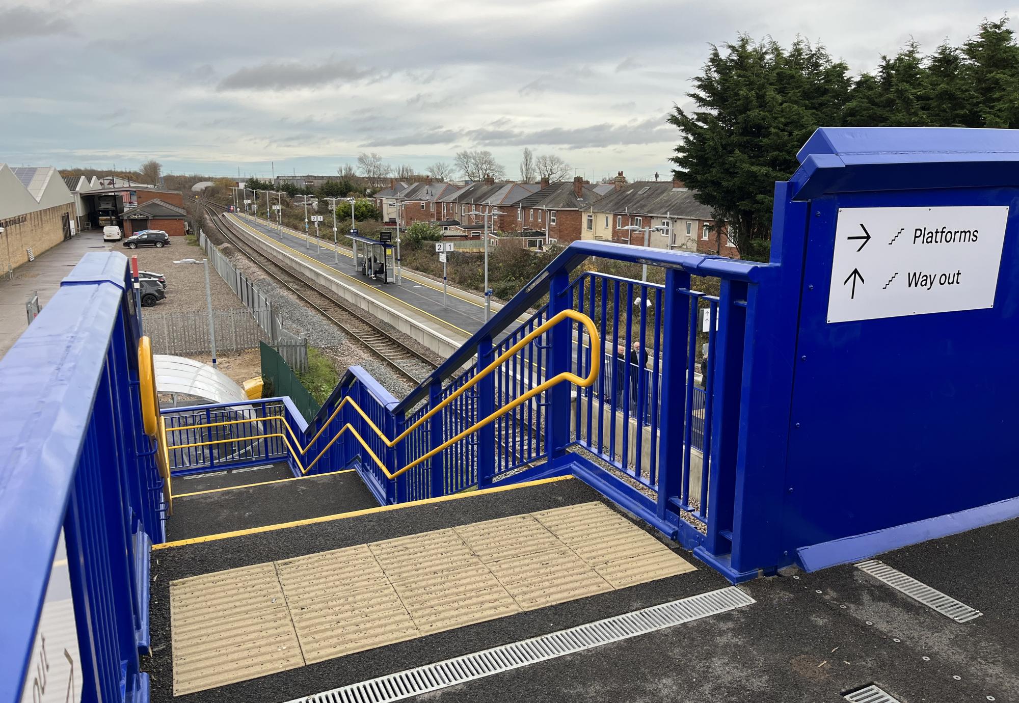 New footbridge at Billingham station, Network Rail