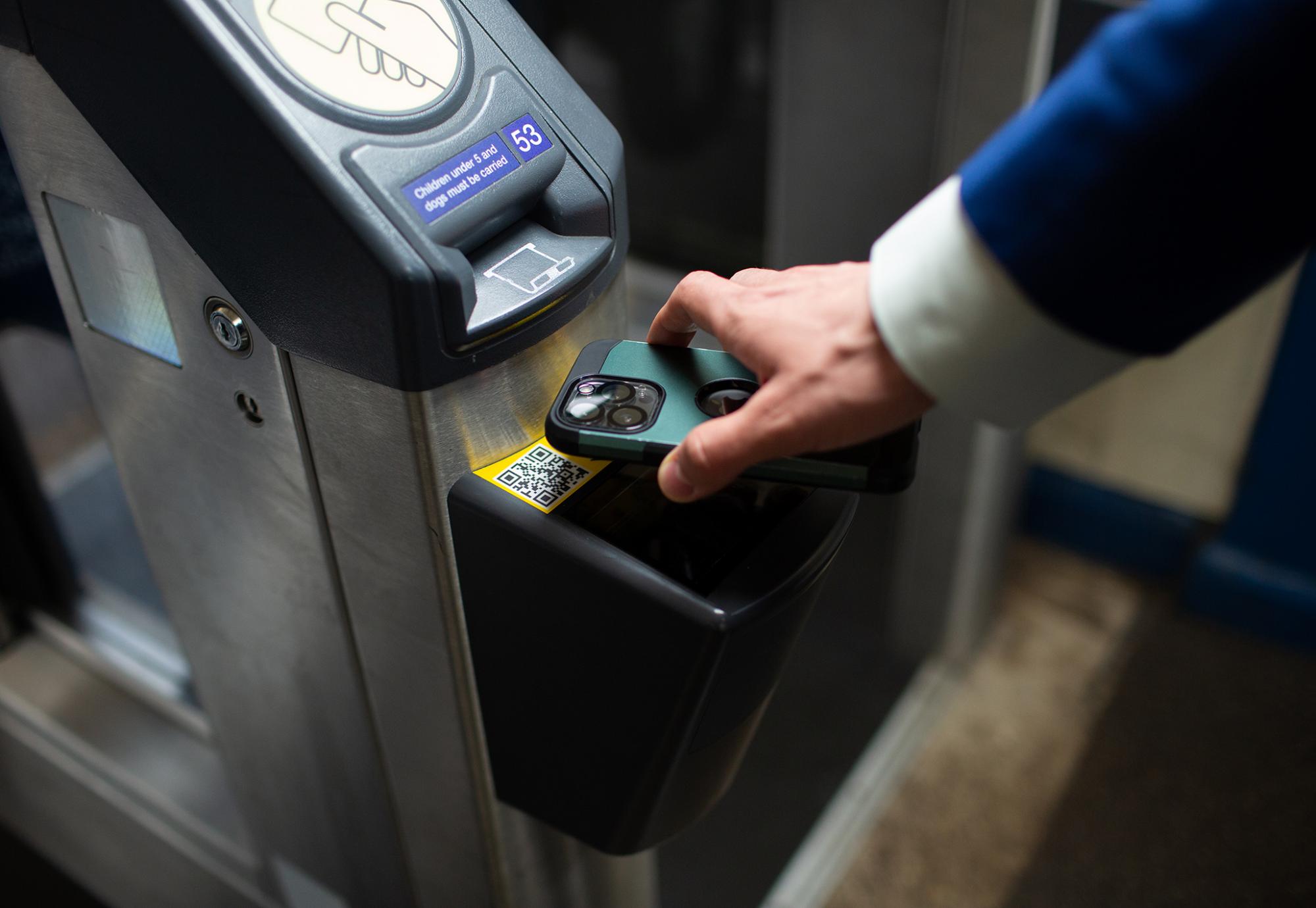 eTicket scanner in a UK railway