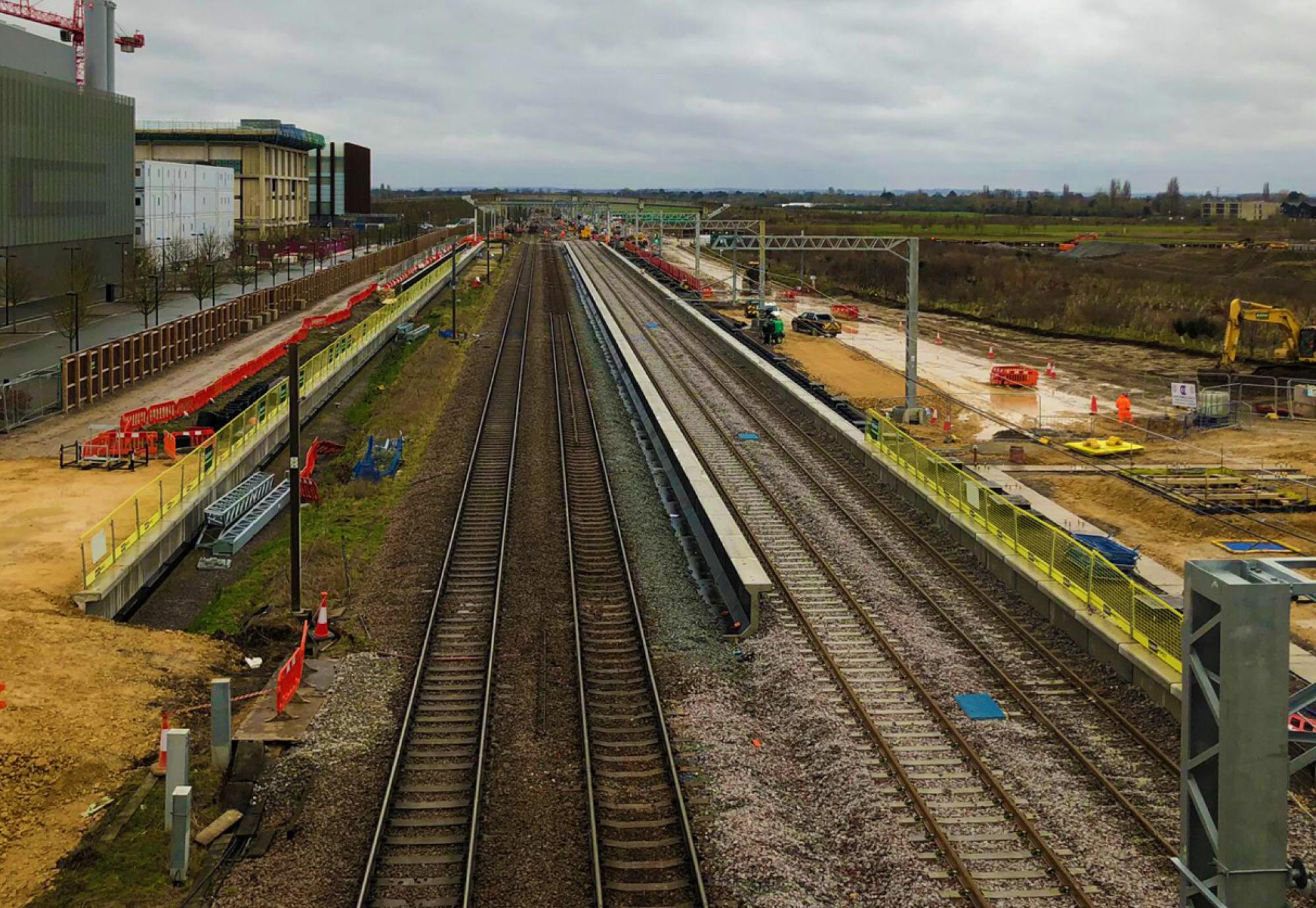 Cambridge South Train Station construction