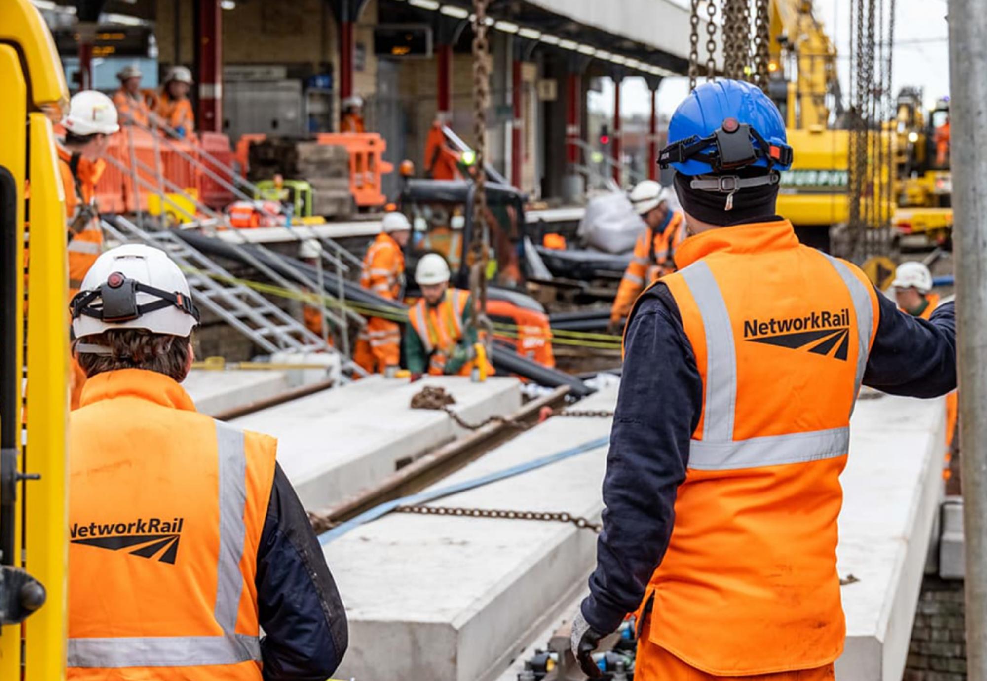 Engineers replacing bridges at Warrington Bank Quay station