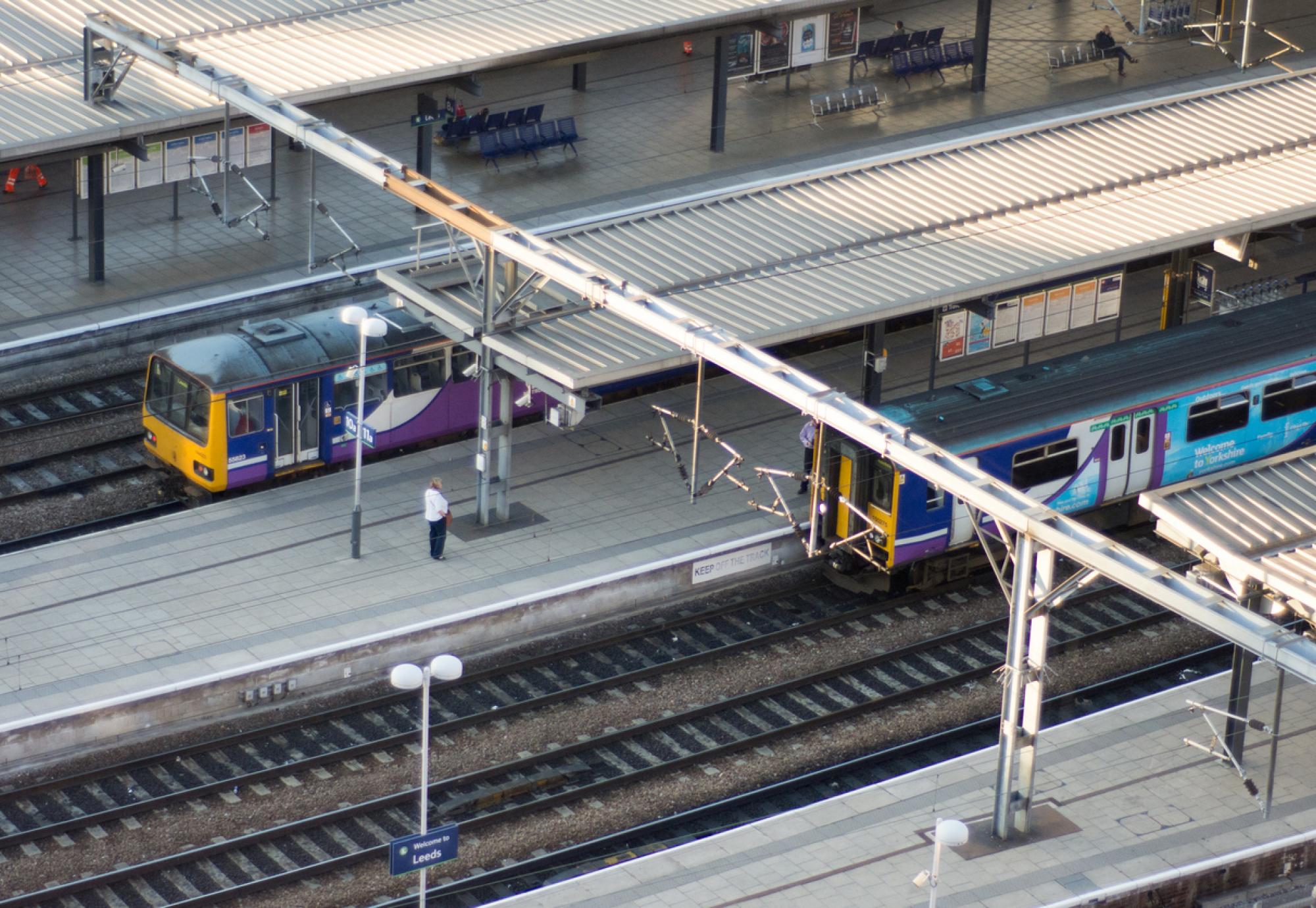 Northern trains at Leeds City Station