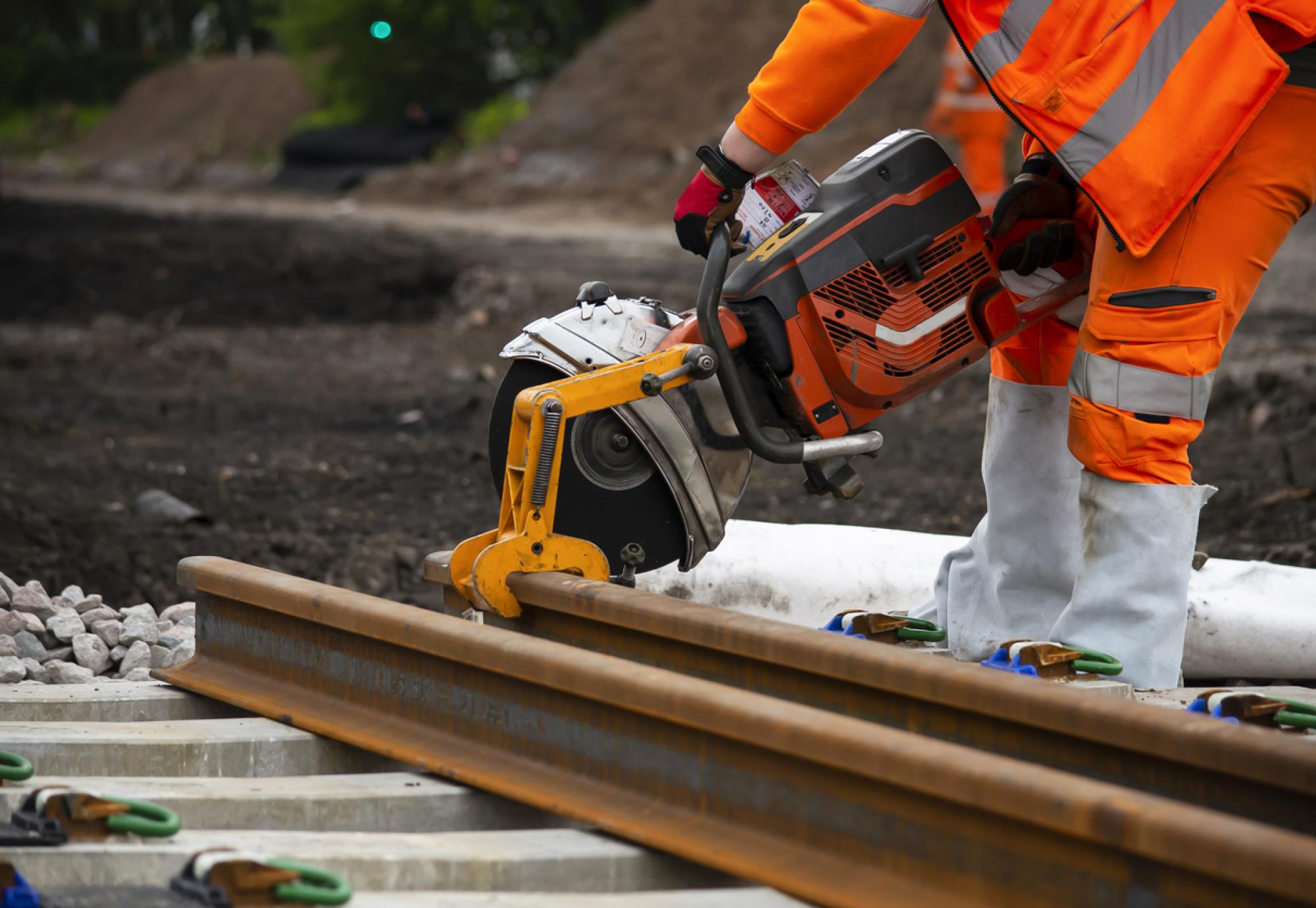 Rail worker on the line