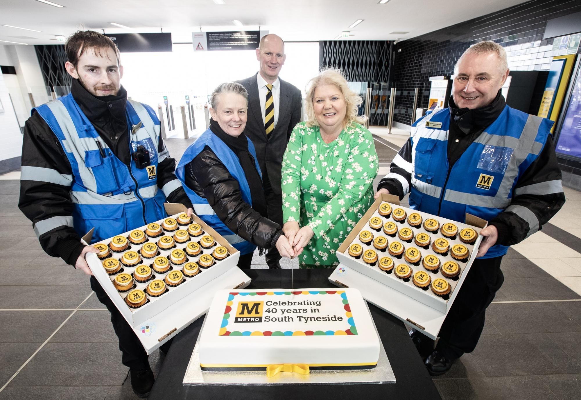 Tyne and Wear Metro line in South Tyneside 40th anniversary cake