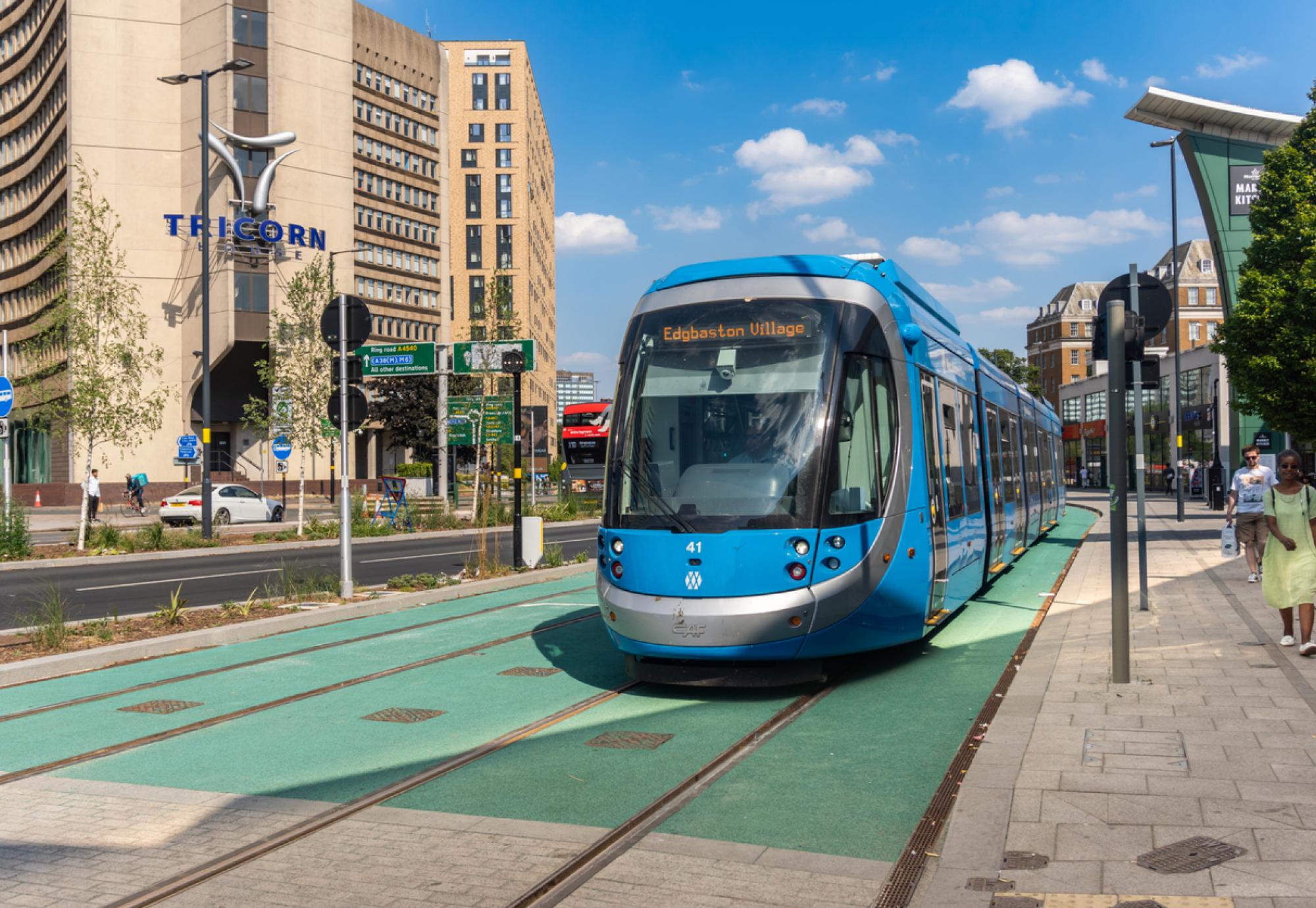 West Midlands tram in Birmingham