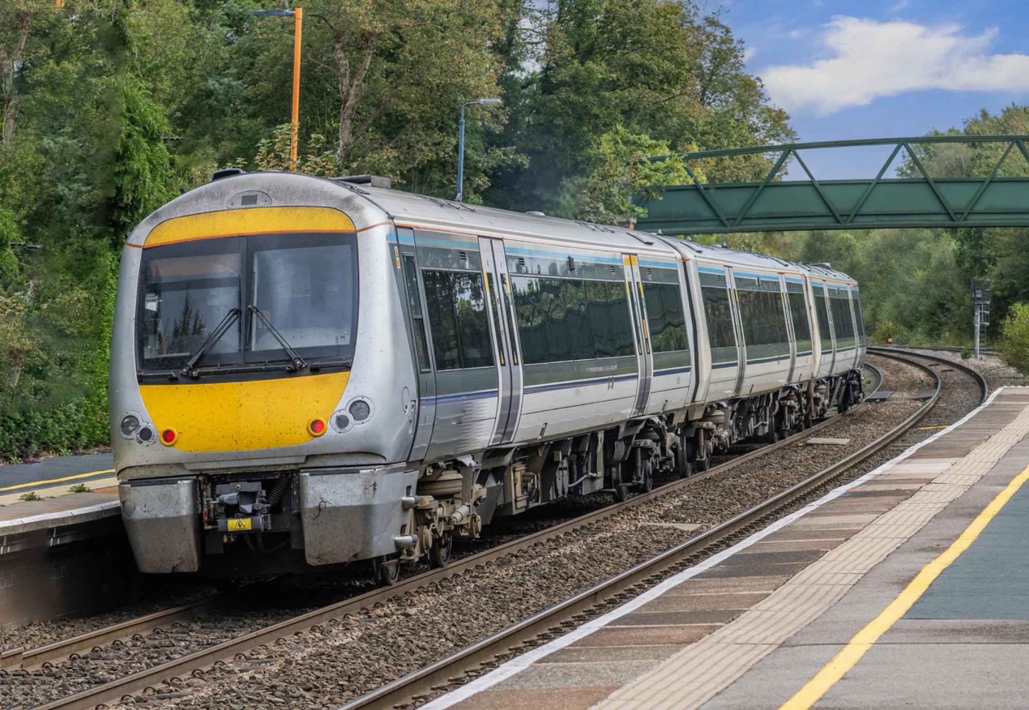 Train in English countryside