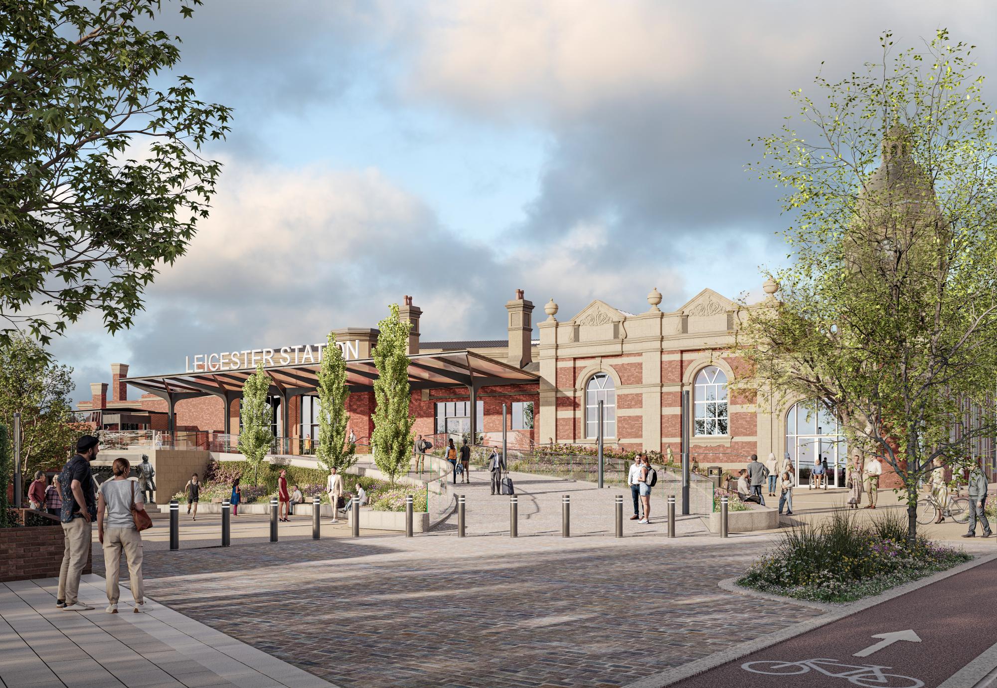 Leicester railway station rendered image