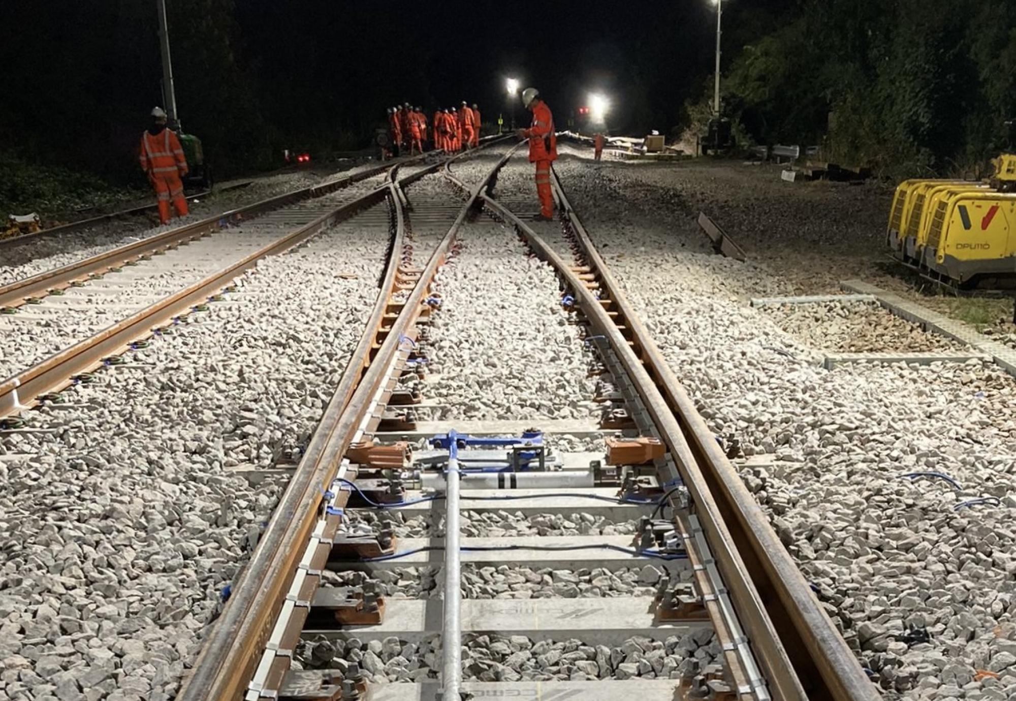 Engineers work at Knighton Junction