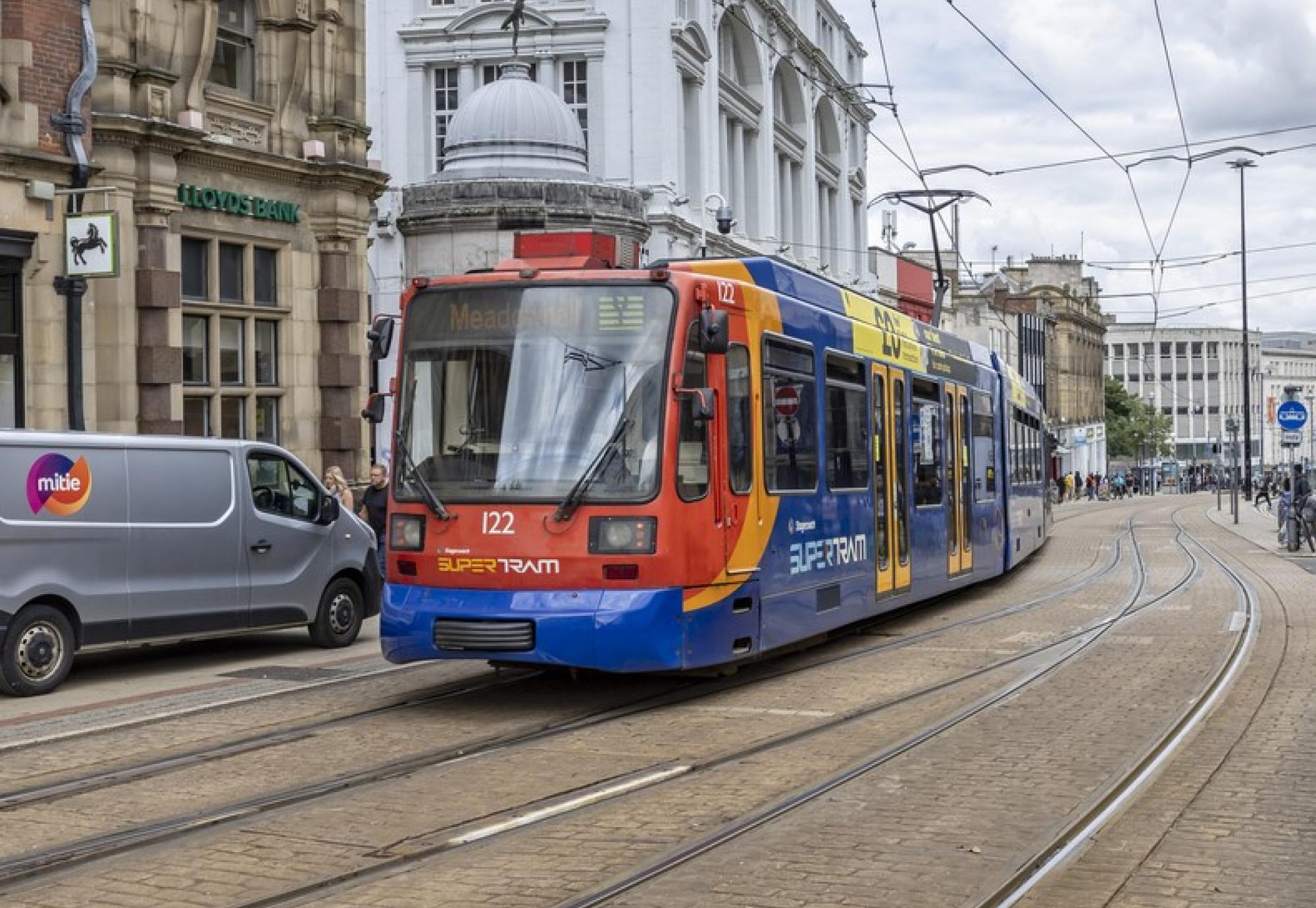 Supertram in Sheffield city centre