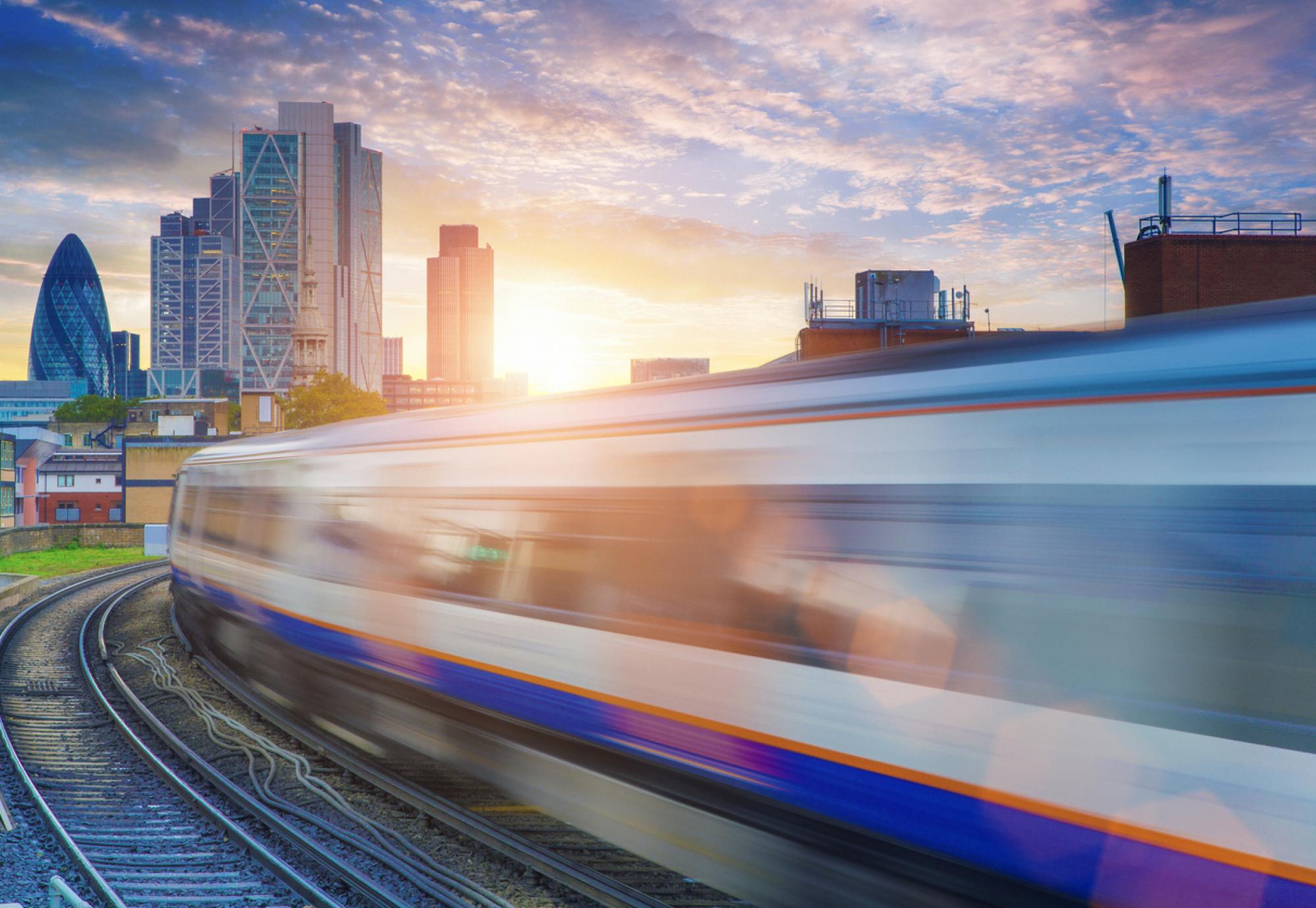 A fast train in London