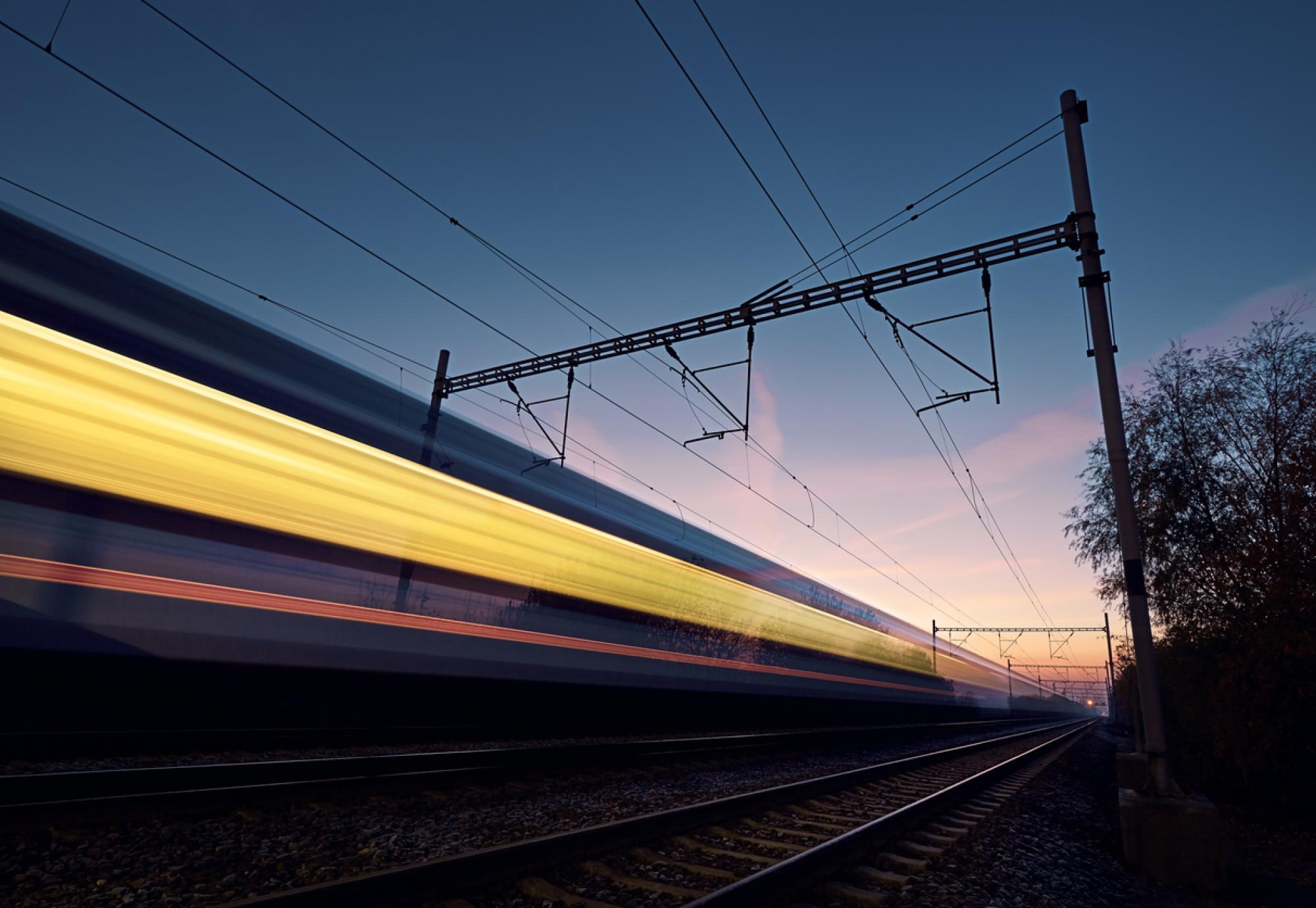 Fast moving train