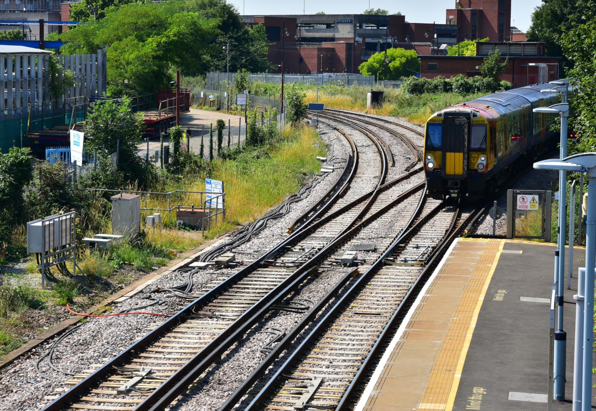 Train arriving at Staines from Windsor