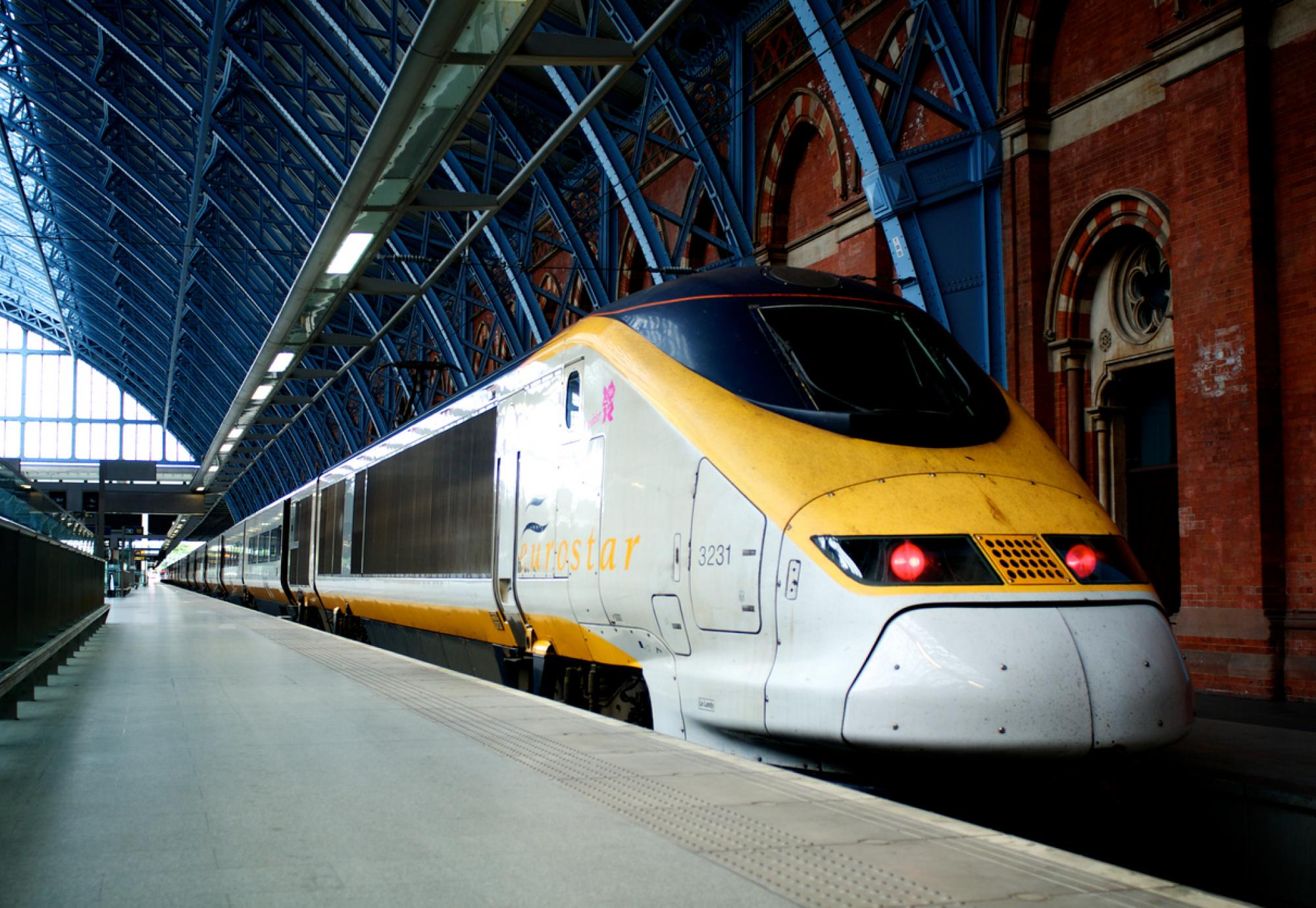 Eurostar train at a platform