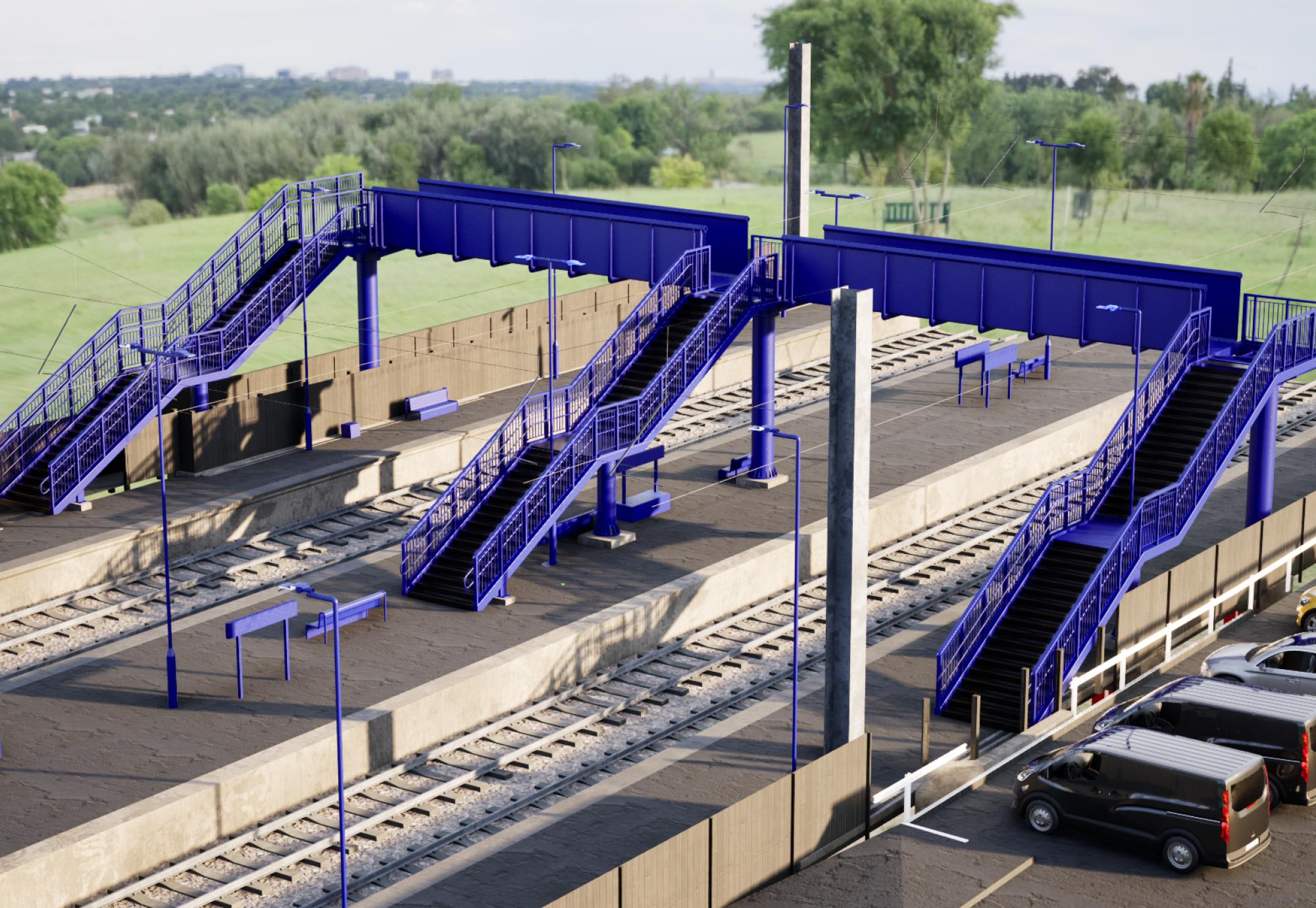 Artist impression of Harlington station footbridge, Network Rail