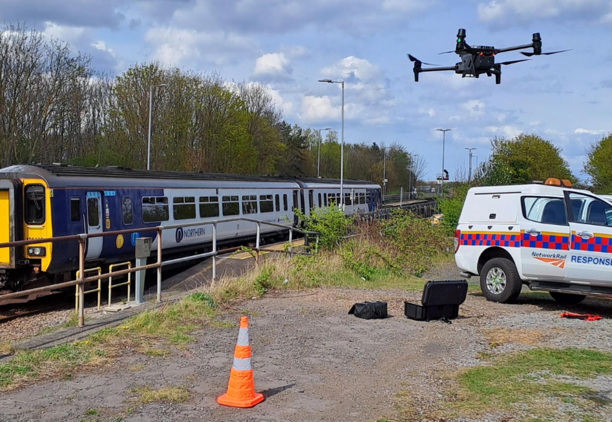 Drone above a Train