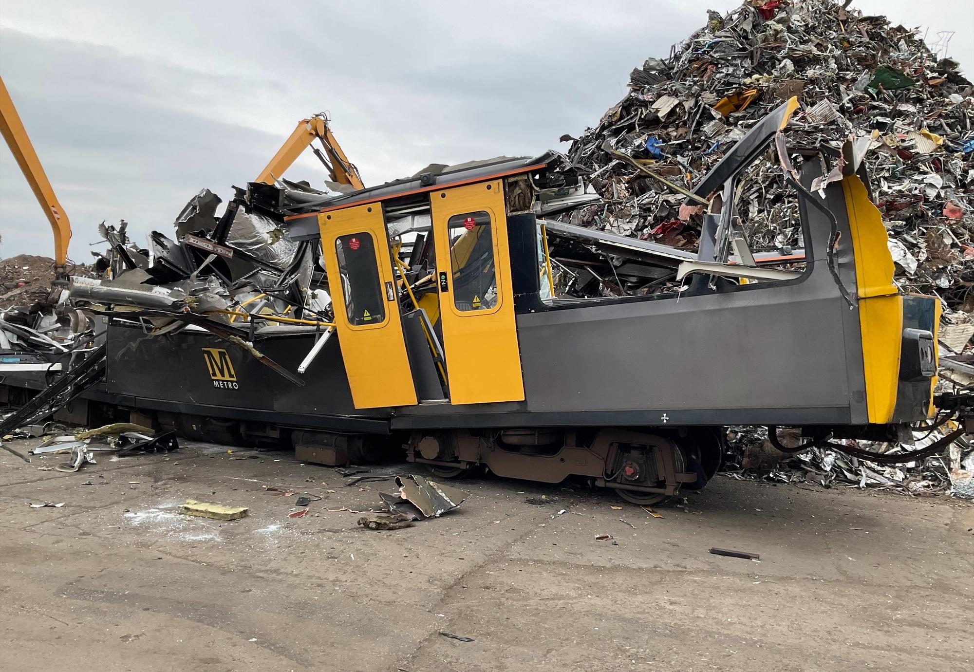 Crushed Metro Train