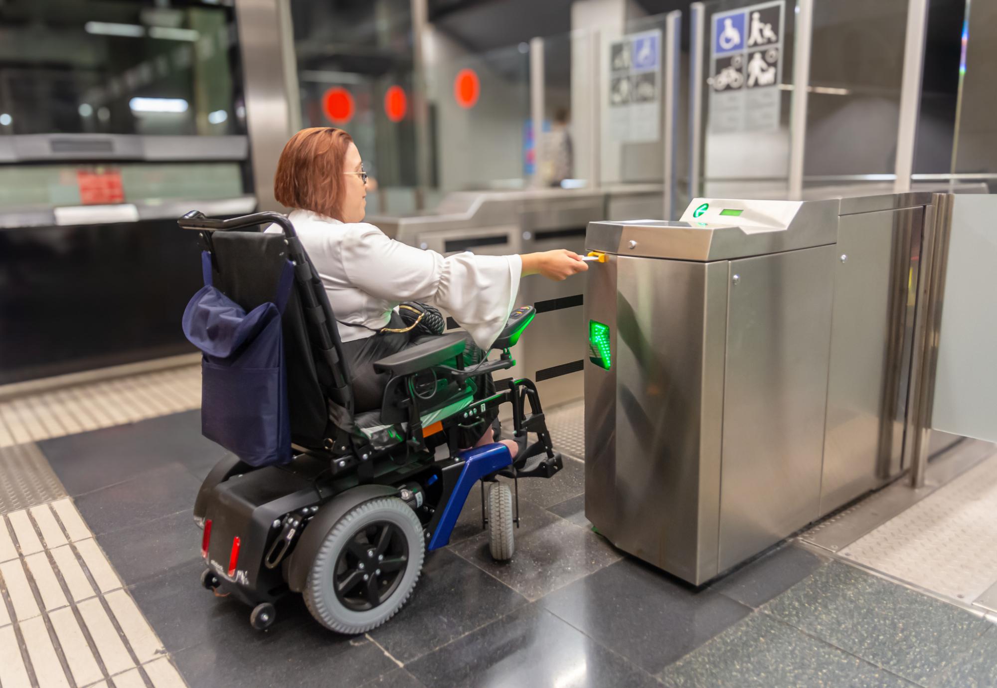 Lady in mobility scooter