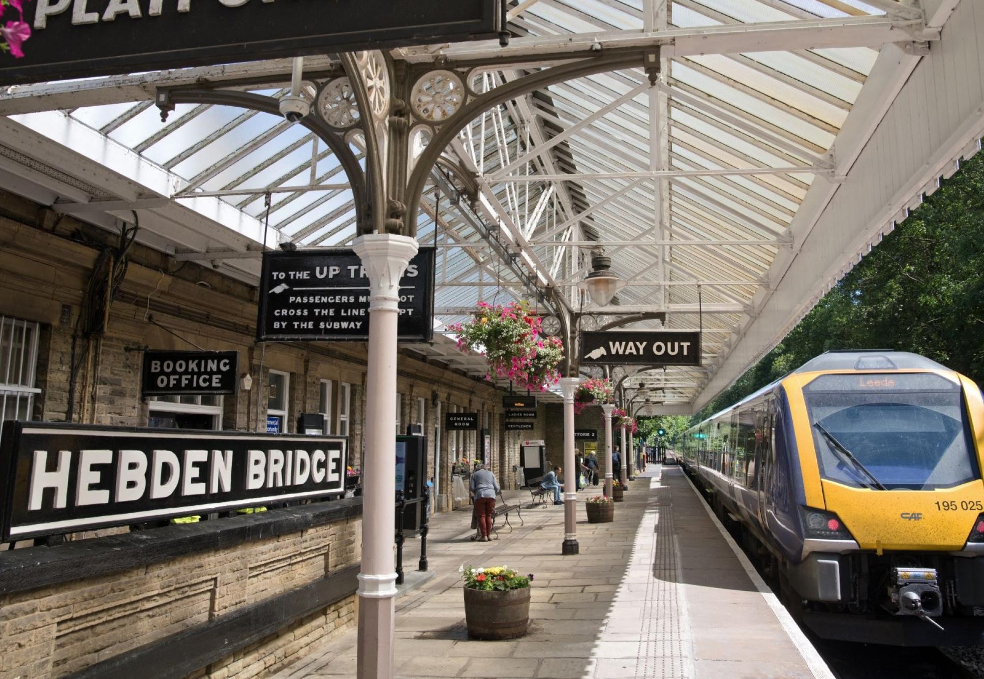 Northern train at Hebden Bridge Station