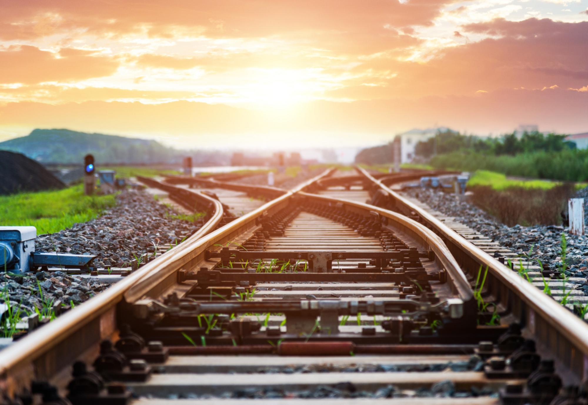 Rail Tracks at Sunset