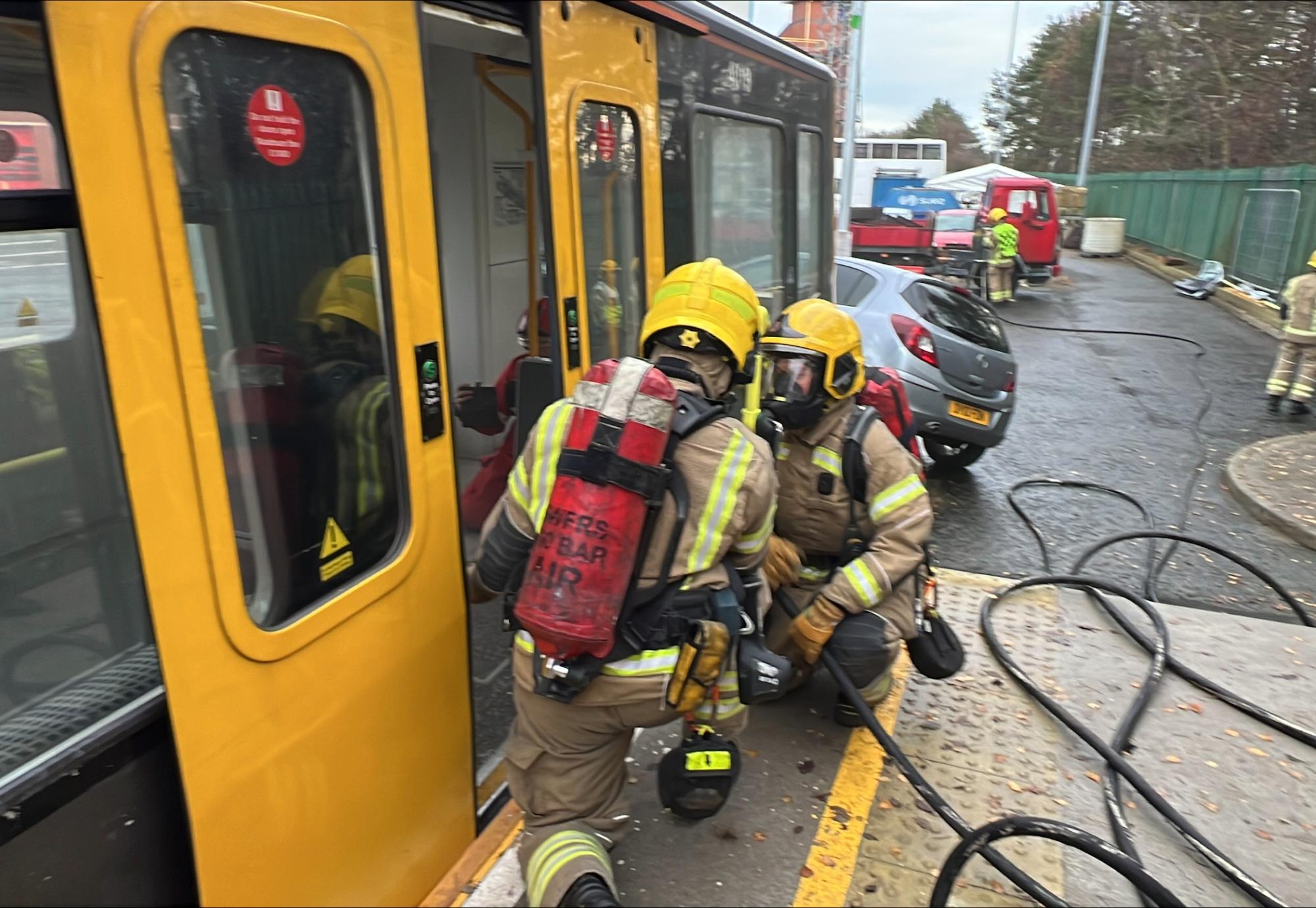 Firemen in Metro Carriage 