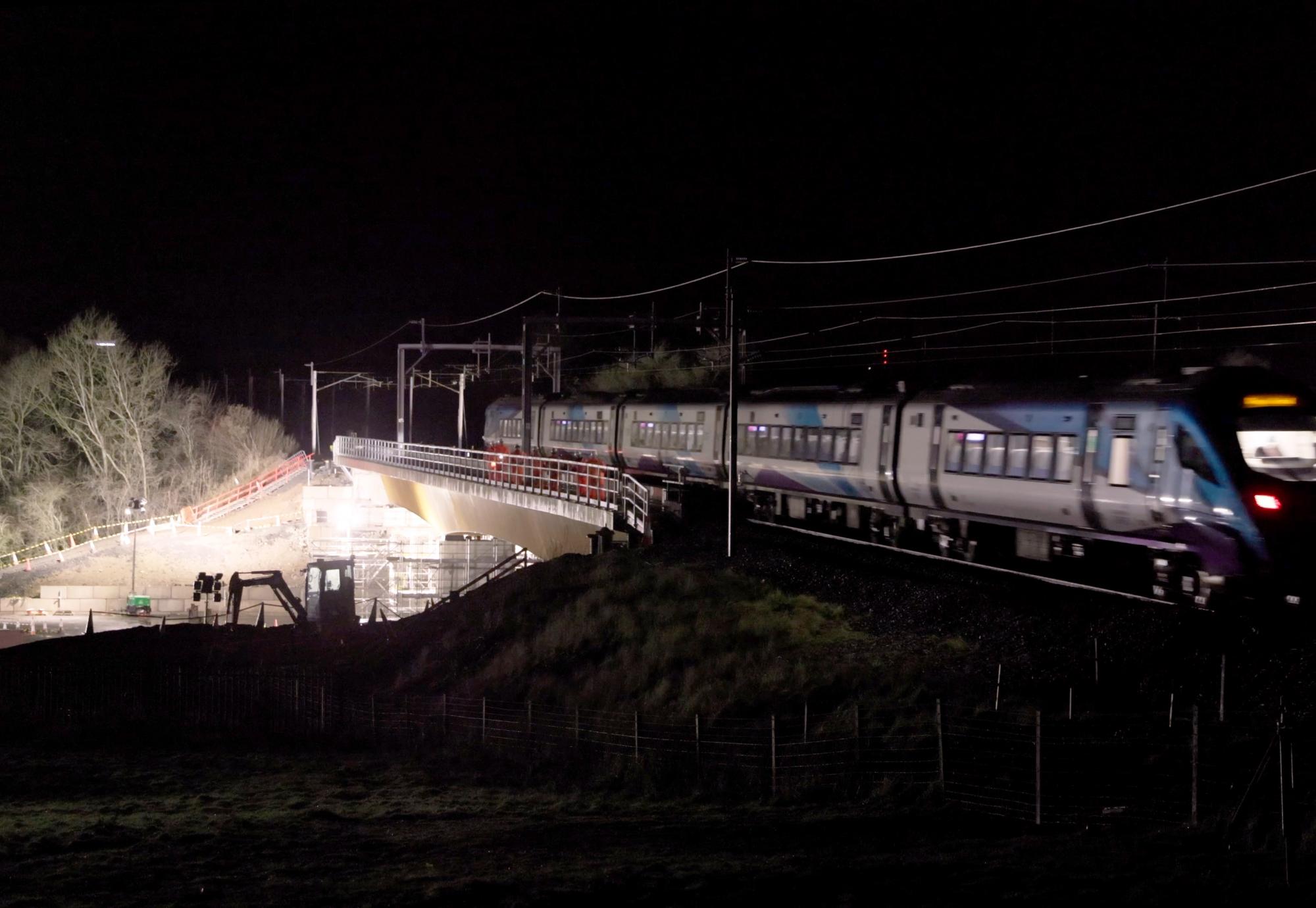 First Passenger train to cross the bridge