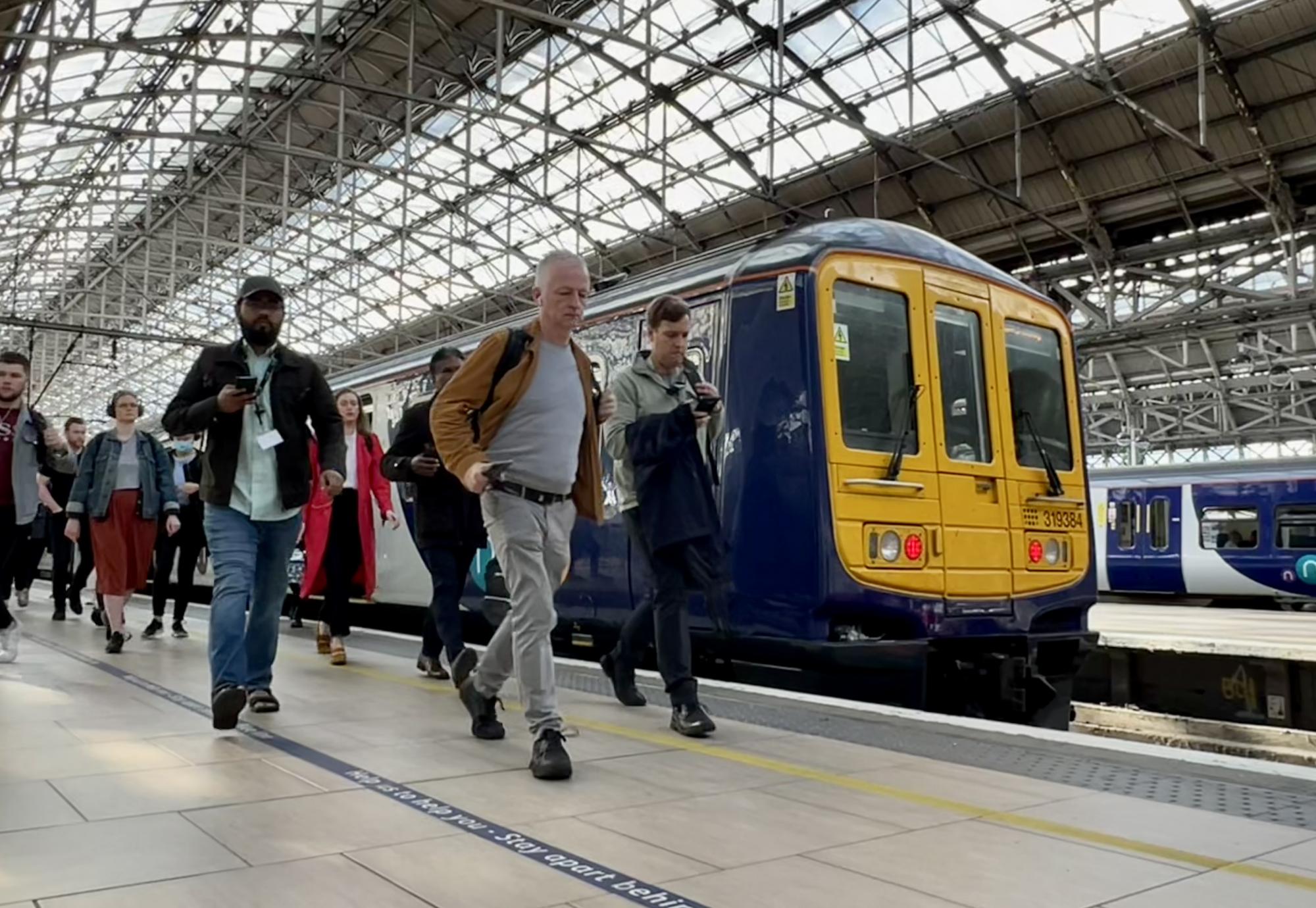 Manchester Piccadilly Train with Passengers