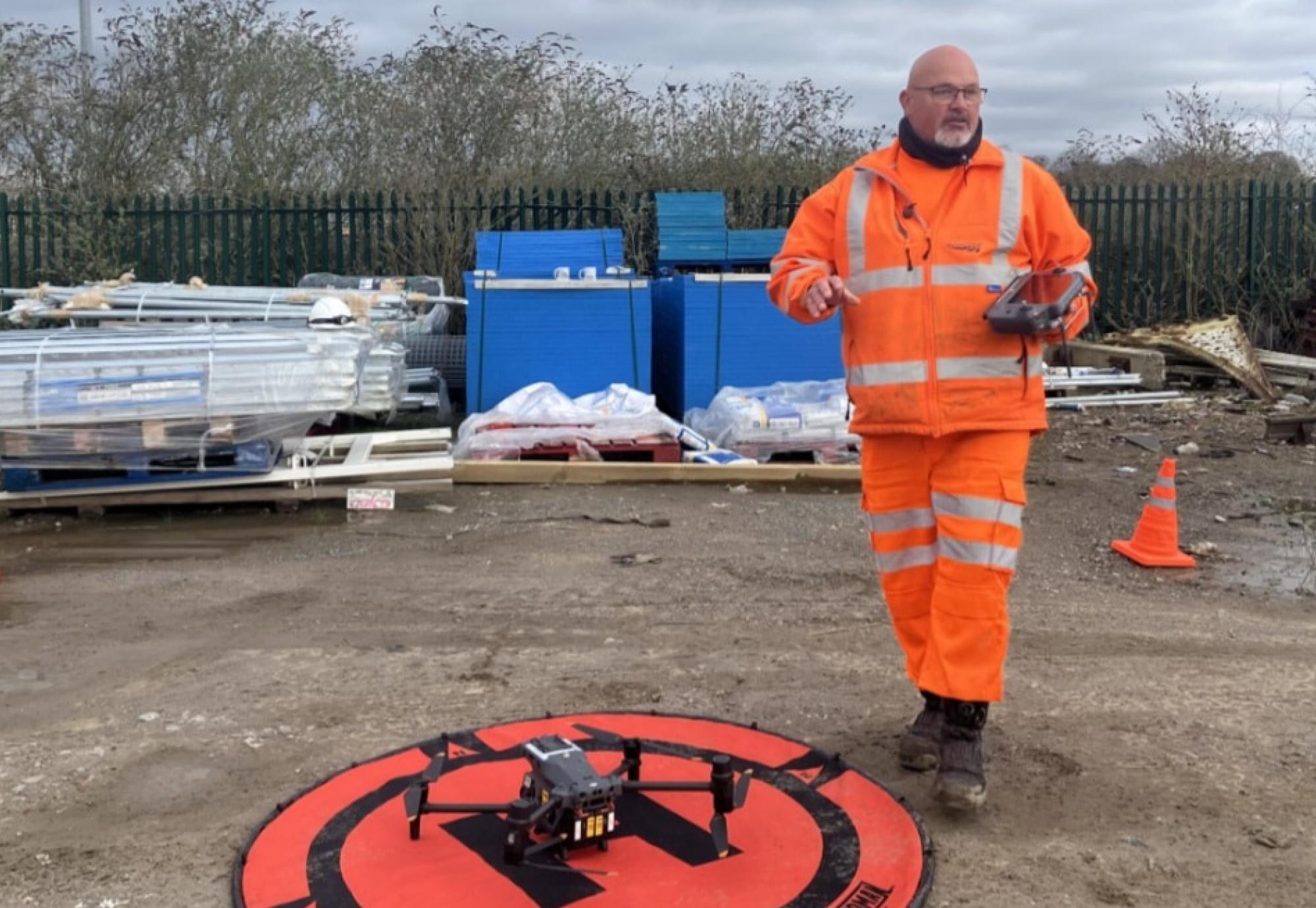 Bob Hodgson with a drone