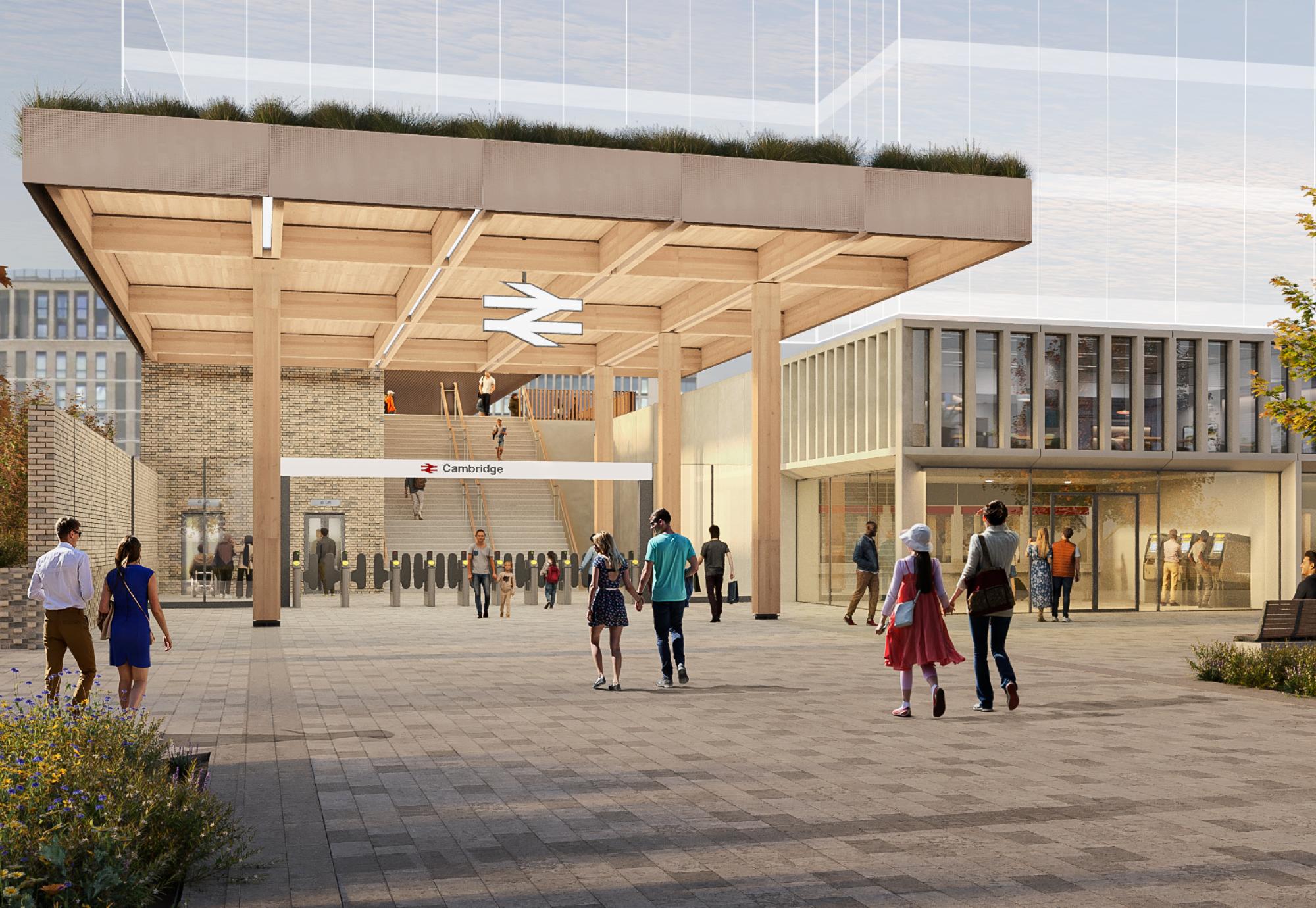 CGI Cambridge station eastern entrance