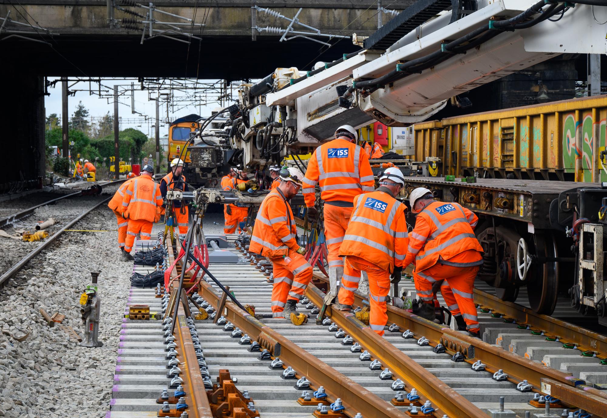 Track workers at Willesdon Junction