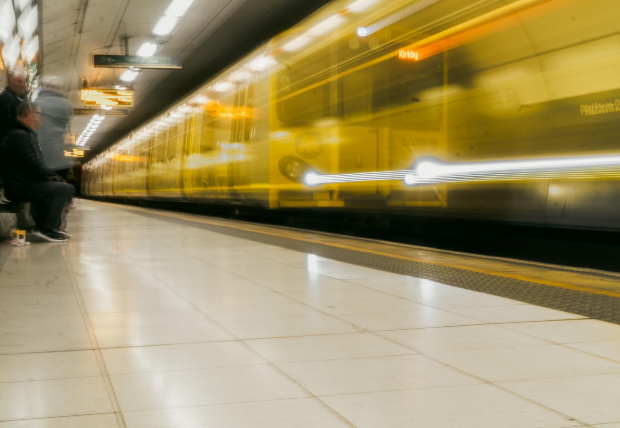 Fast Moving Merseyrail Train