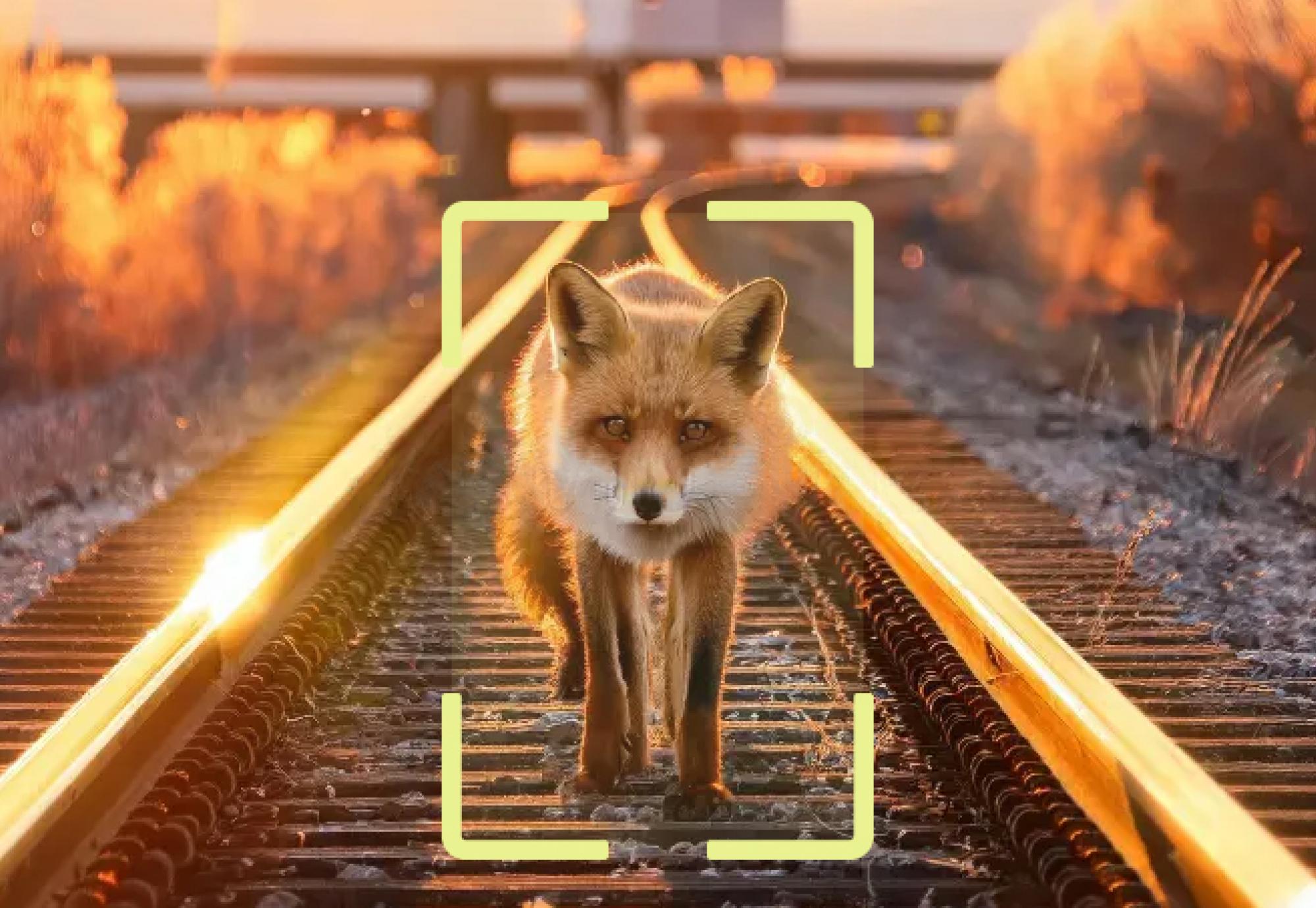 Fox on a railroad